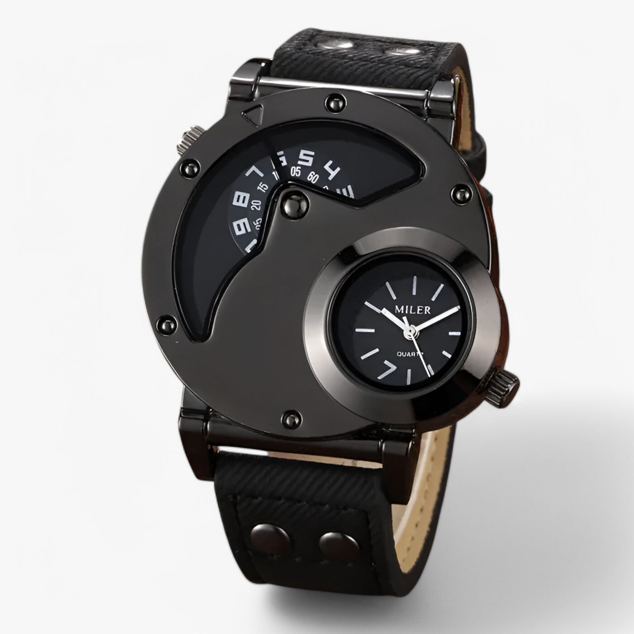 Ajax – Orologio da Uomo in Stile Cowboy con Doppio Fuso Orario - Nero - mens watch watch for men - Concept Palermo