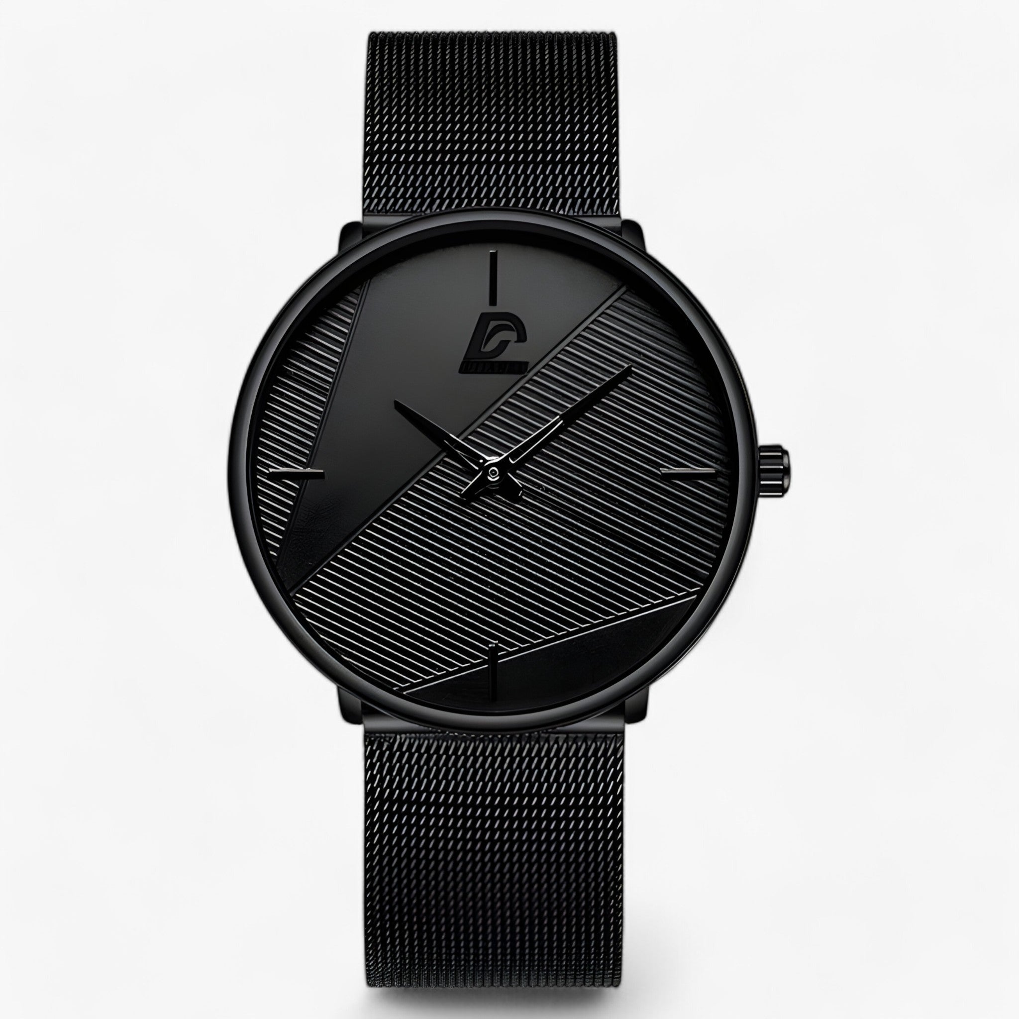 Baptiste | Ultra-tunn Quarzo - Minimalista e Stiloso - Mesh Nero Nero - - Concept Palermo