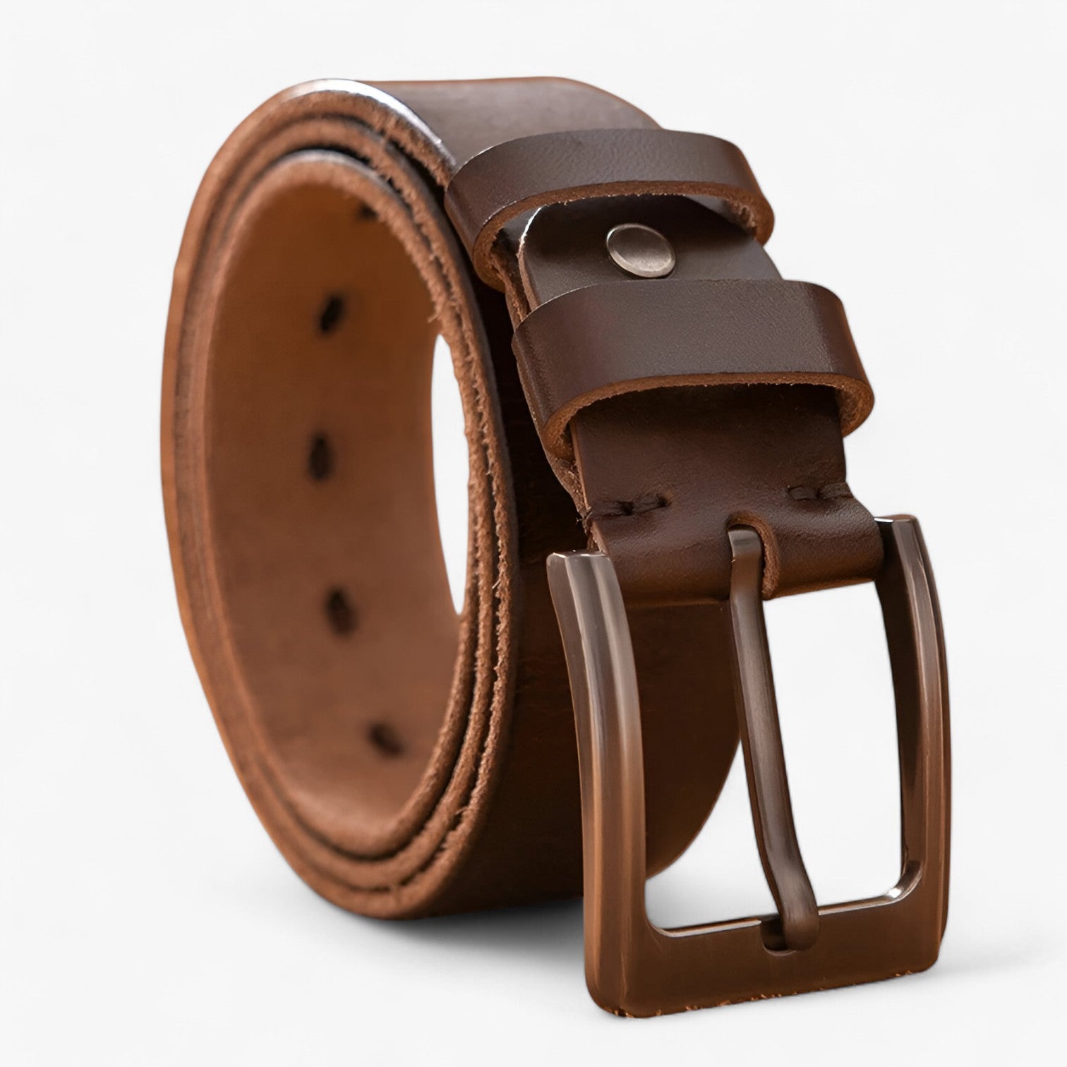 Owen | Cintura da uomo di lusso in vera pelle – sostenibile, elegante e comoda - MARRONE - belts mens accessory Mens belt - Concept Palermo