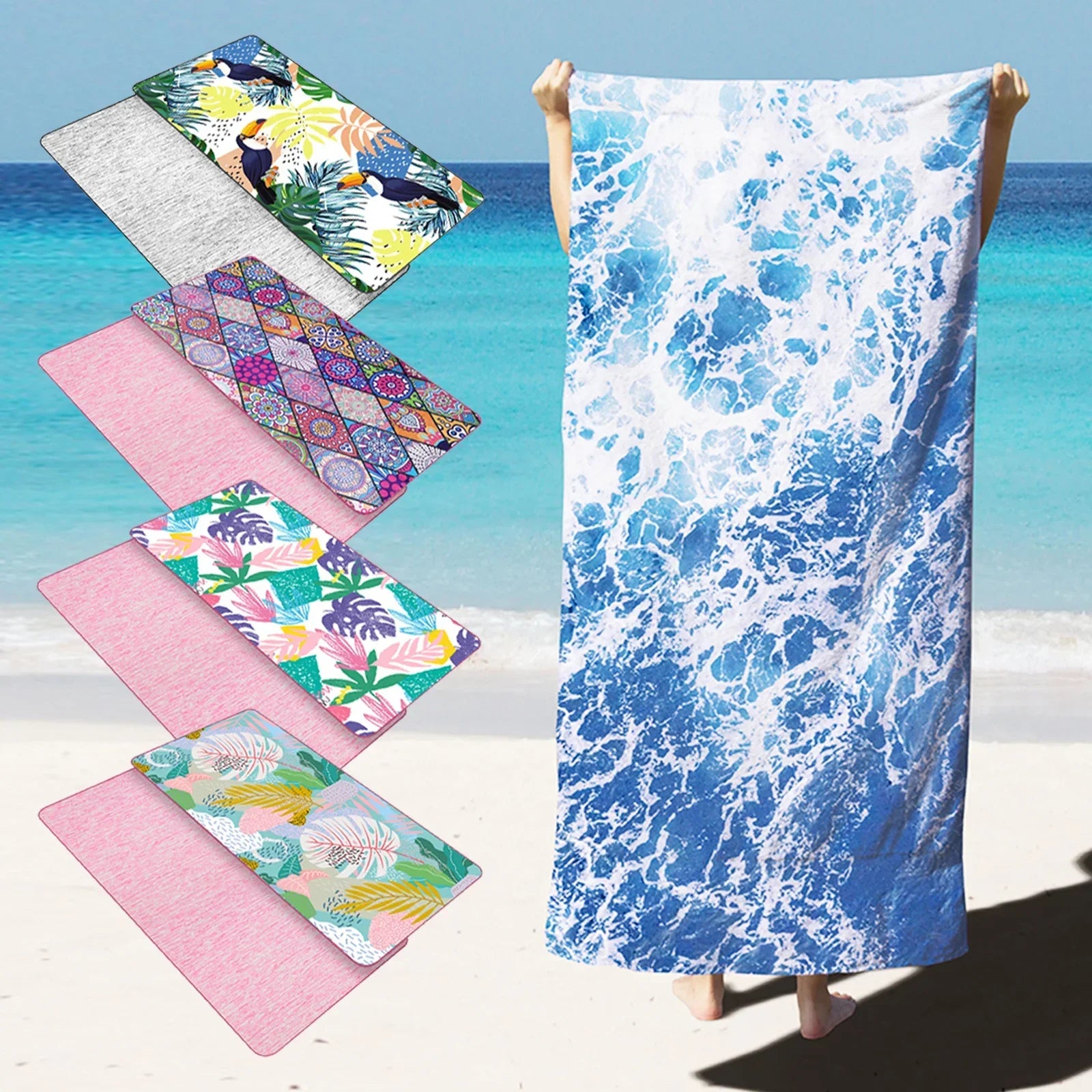 Grandy - Telo mare in microfibra ad asciugatura rapida, telo piscina extra large - - Beach Towel Microfiber Fabric microfiber towel Quick Dry Towel Quick-Dry - Concept Palermo