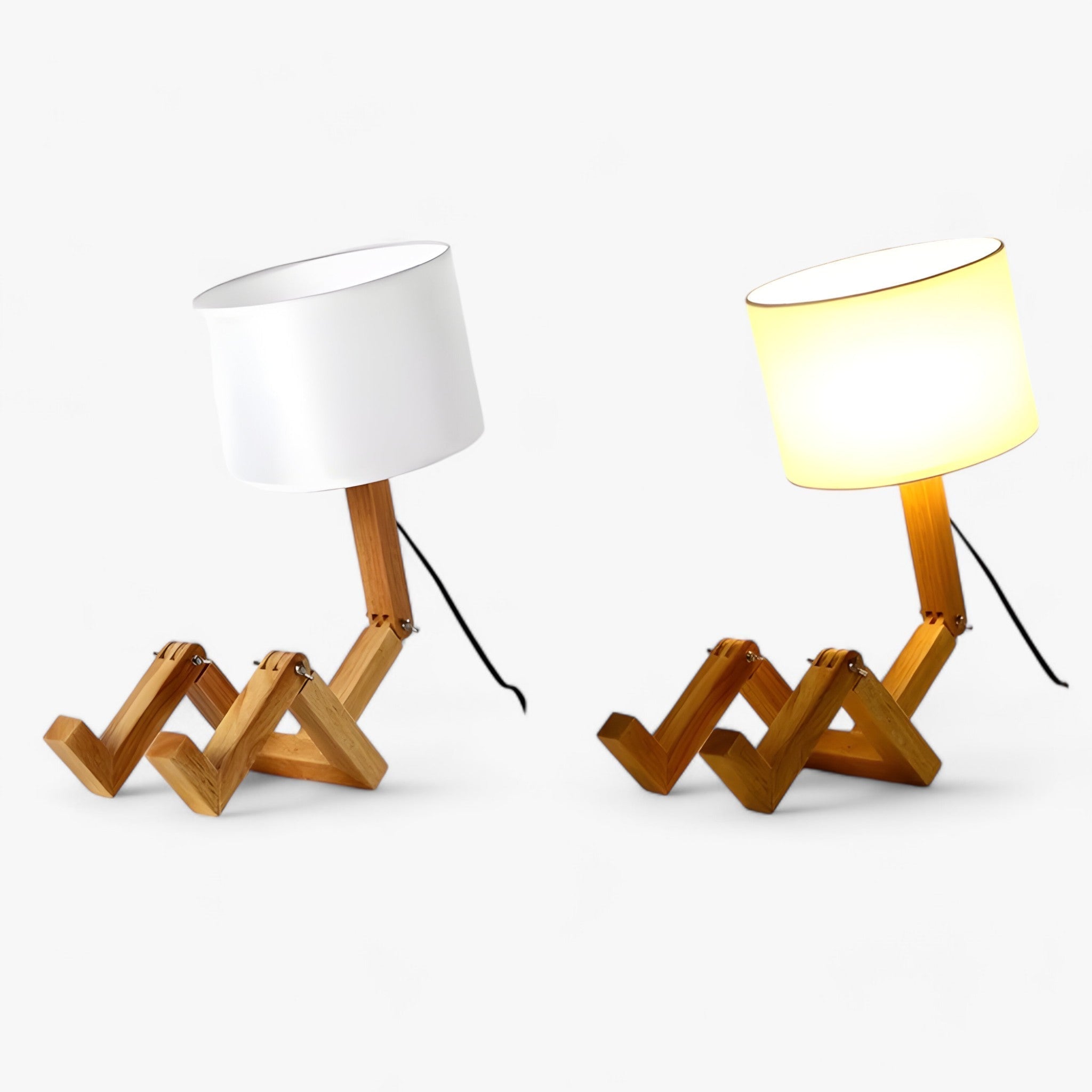 Lampada robot in legno | Lampada da tavolo creativa - stile scandinavo moderno per la lettura e la decorazione - - home Home accessories Home Decor - Concept Palermo