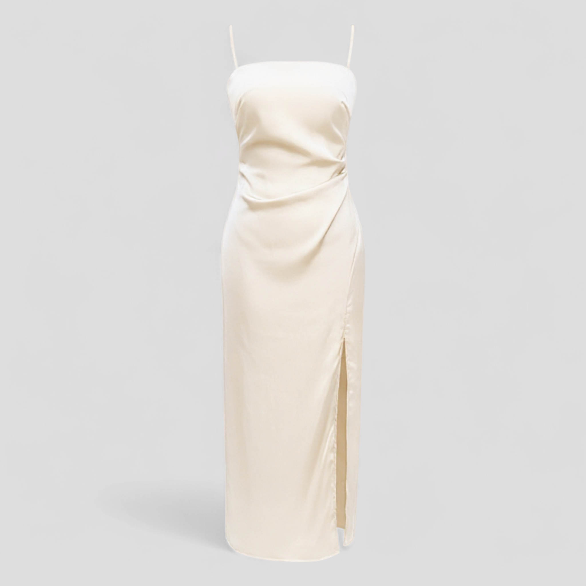 Annelie – Abito lungo in satin elegante con spacchi laterali e spalline sottili - Beige - casual dresses DRESS dresses female dress Maxi Dresses WOMEN - Concept Palermo