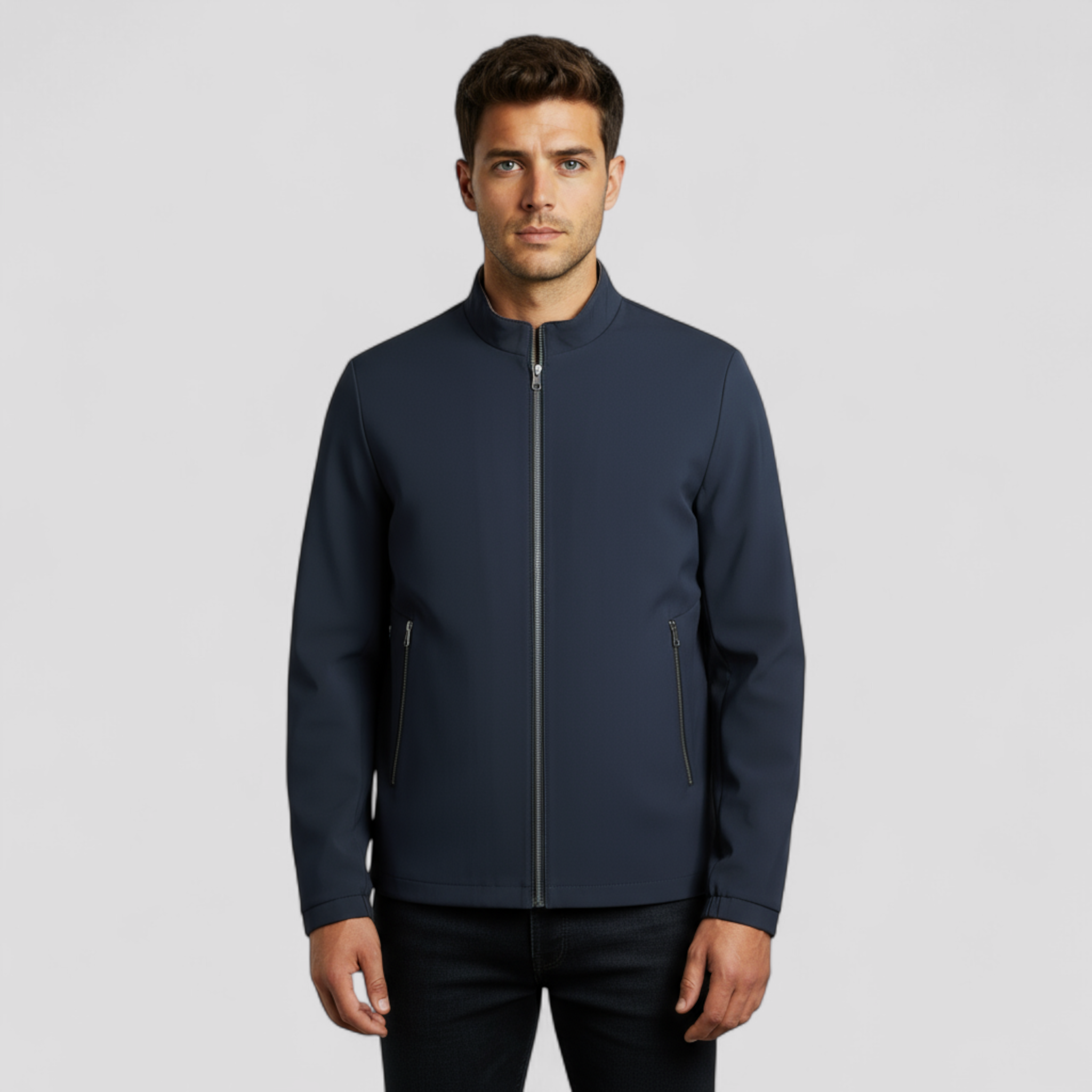 Giacca da Uomo Casual per Primavera e Autunno - - abbigliamento casual abbigliamento stagionale giacca alta qualità giacca autunno giacca collo stand giacca elegante giacca primavera giacca uomo giacca versatile - Concept Palermo