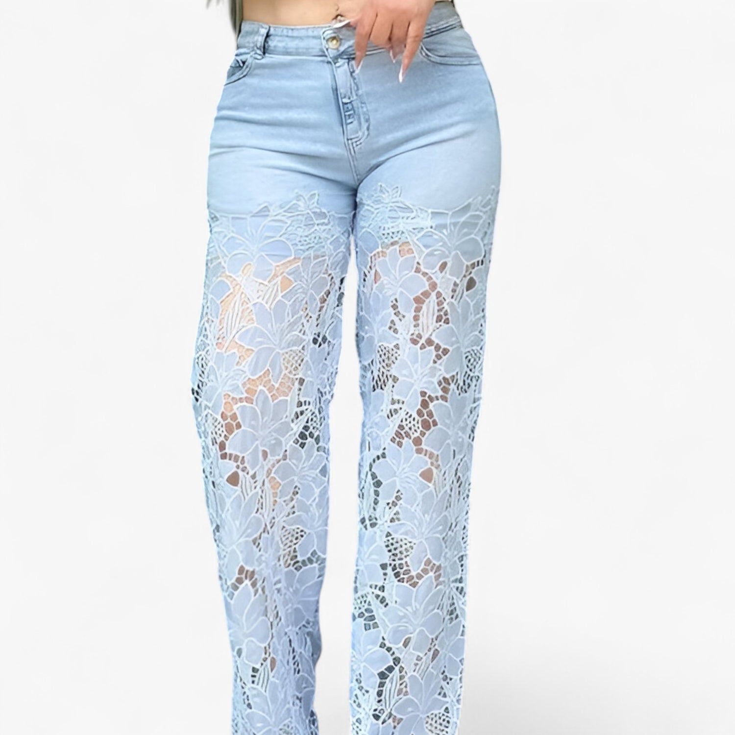 Elora Washed Patch Loose Jeans