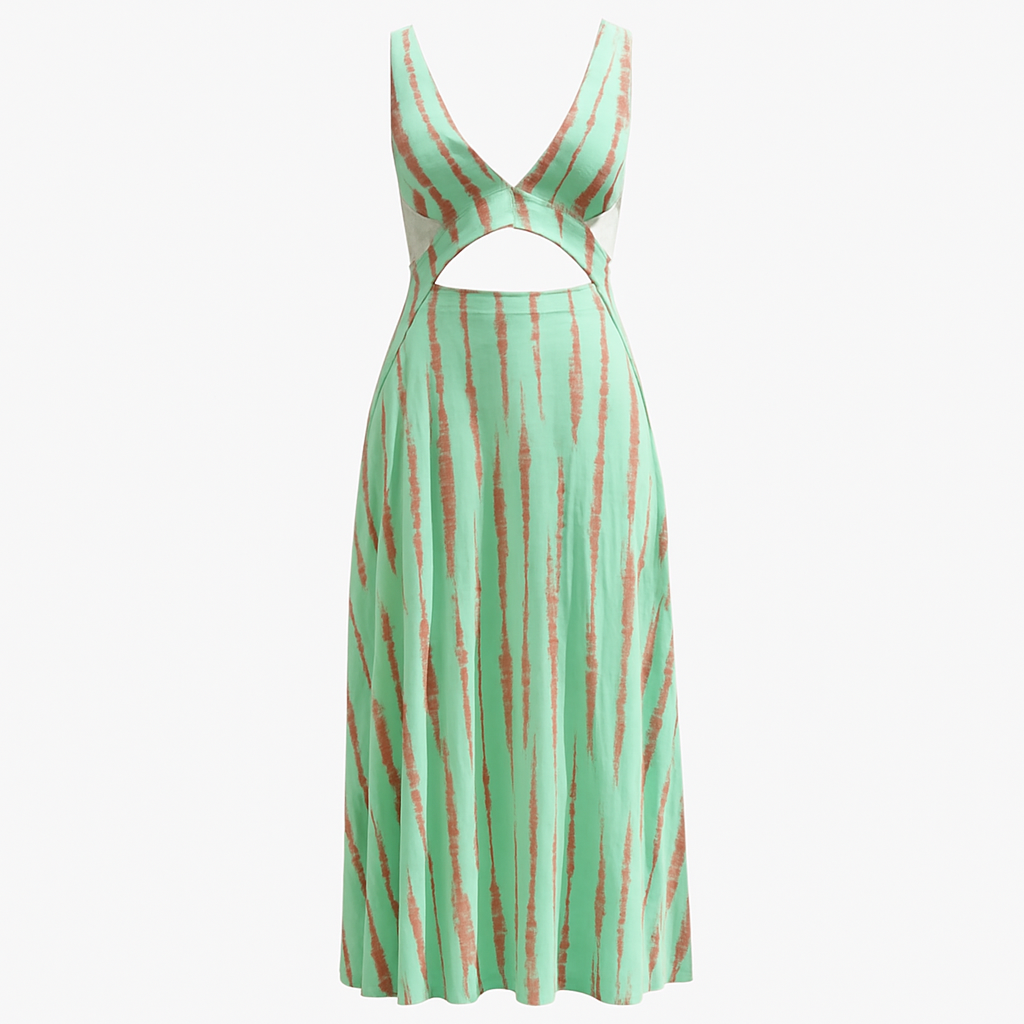 Kareen | Abito Maxi Cut-Out in Cotone per Donna - Verde - abbigliamento femminile abito elegante abito estivo design cut-out moda estate scollatura profonda vestito in cotone vestito maxi - Concept Palermo