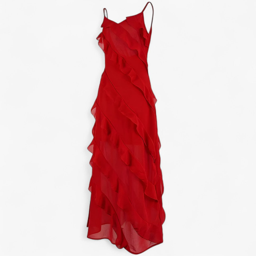 Grace | Abito lungo con spalline sottili e volant a strati - - DRESS Dresses female dress Maxi Dresses Mini Dresses - Concept Palermo