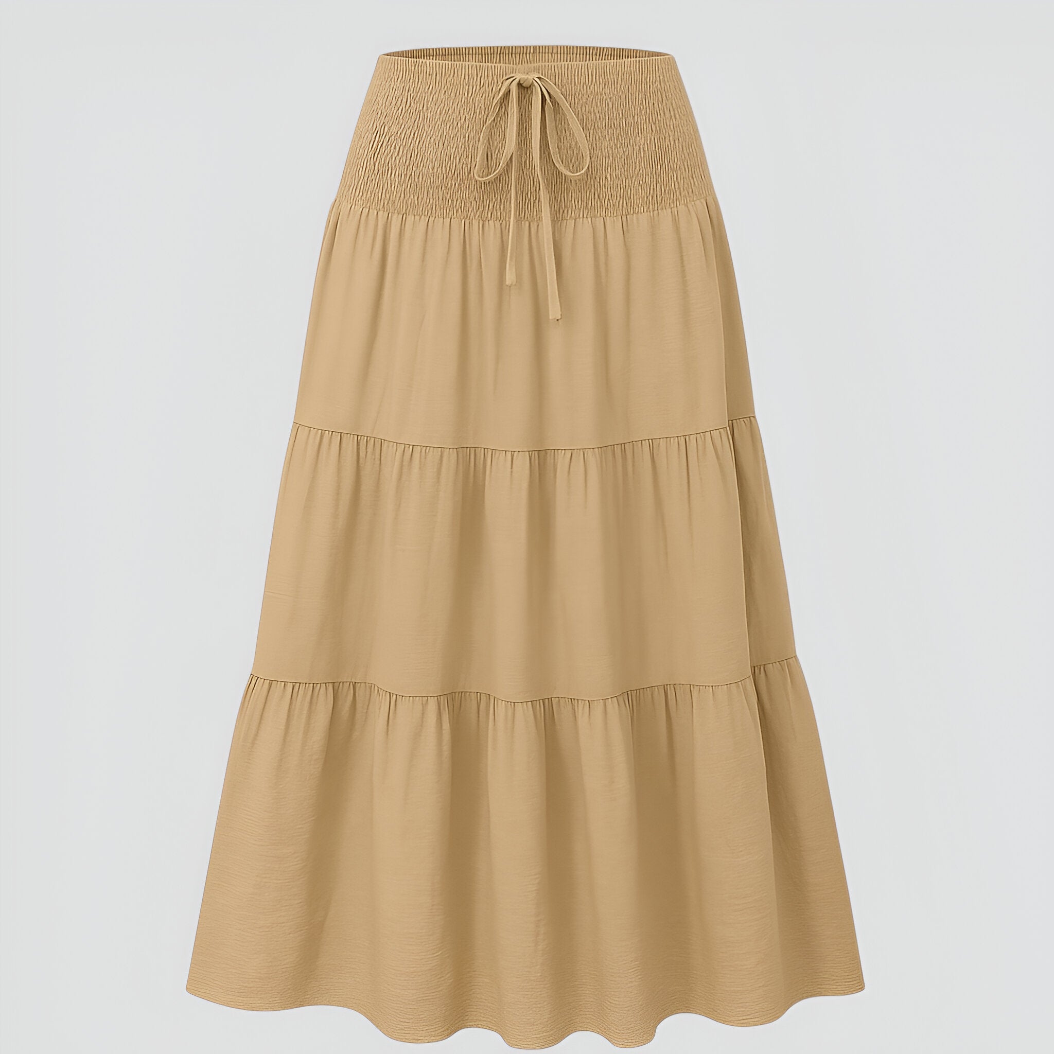 Lina | Gonna da tutti i giorni – Taglio classico e senza tempo - Beige - Abbigliamento elegante casual Gonna classica Gonna da donna Gonna minimal chic Gonna quotidiana Gonna versatile Moda senza tempo - Concept Palermo