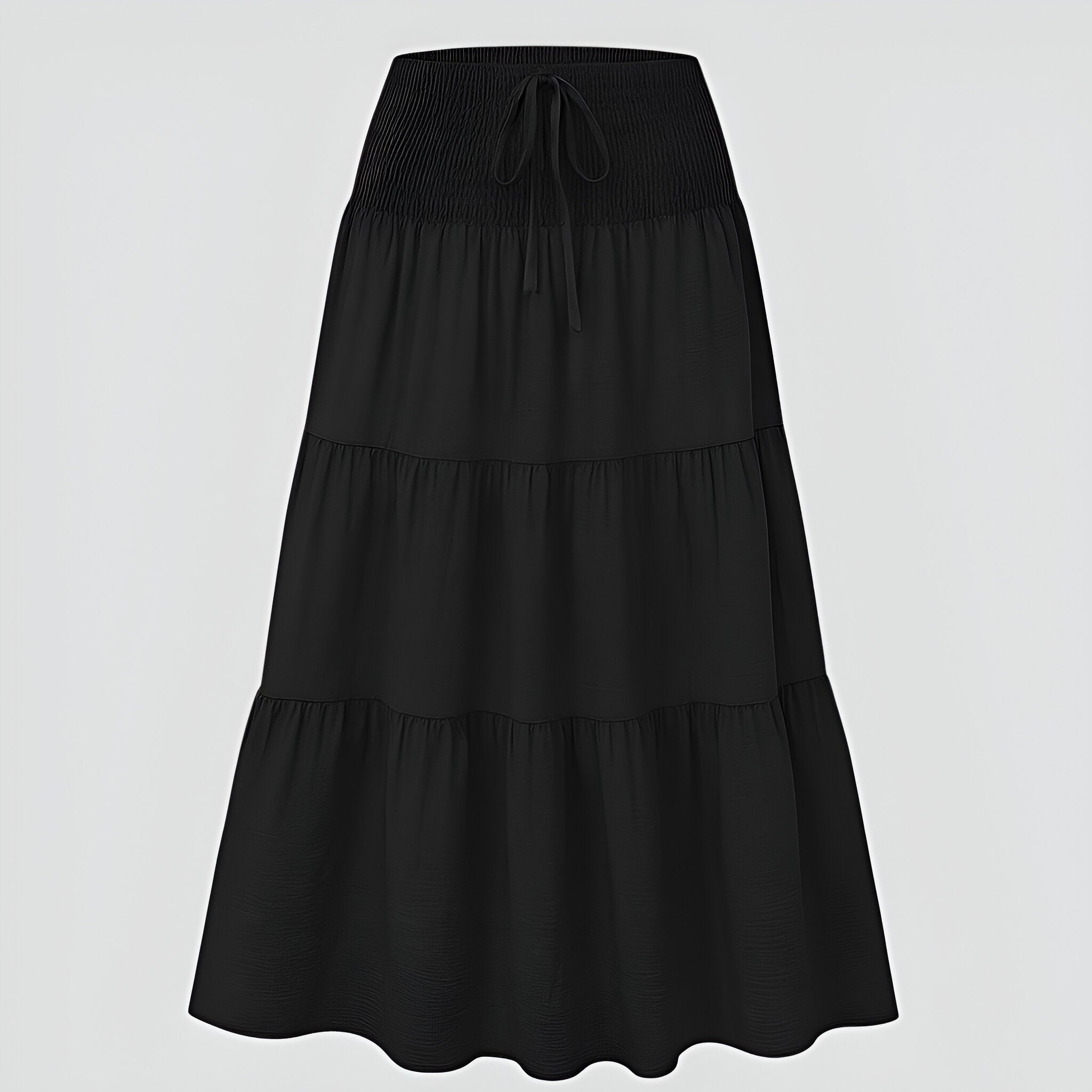 Lina | Gonna da tutti i giorni – Taglio classico e senza tempo - Nero - Abbigliamento elegante casual Gonna classica Gonna da donna Gonna minimal chic Gonna quotidiana Gonna versatile Moda senza tempo - Concept Palermo