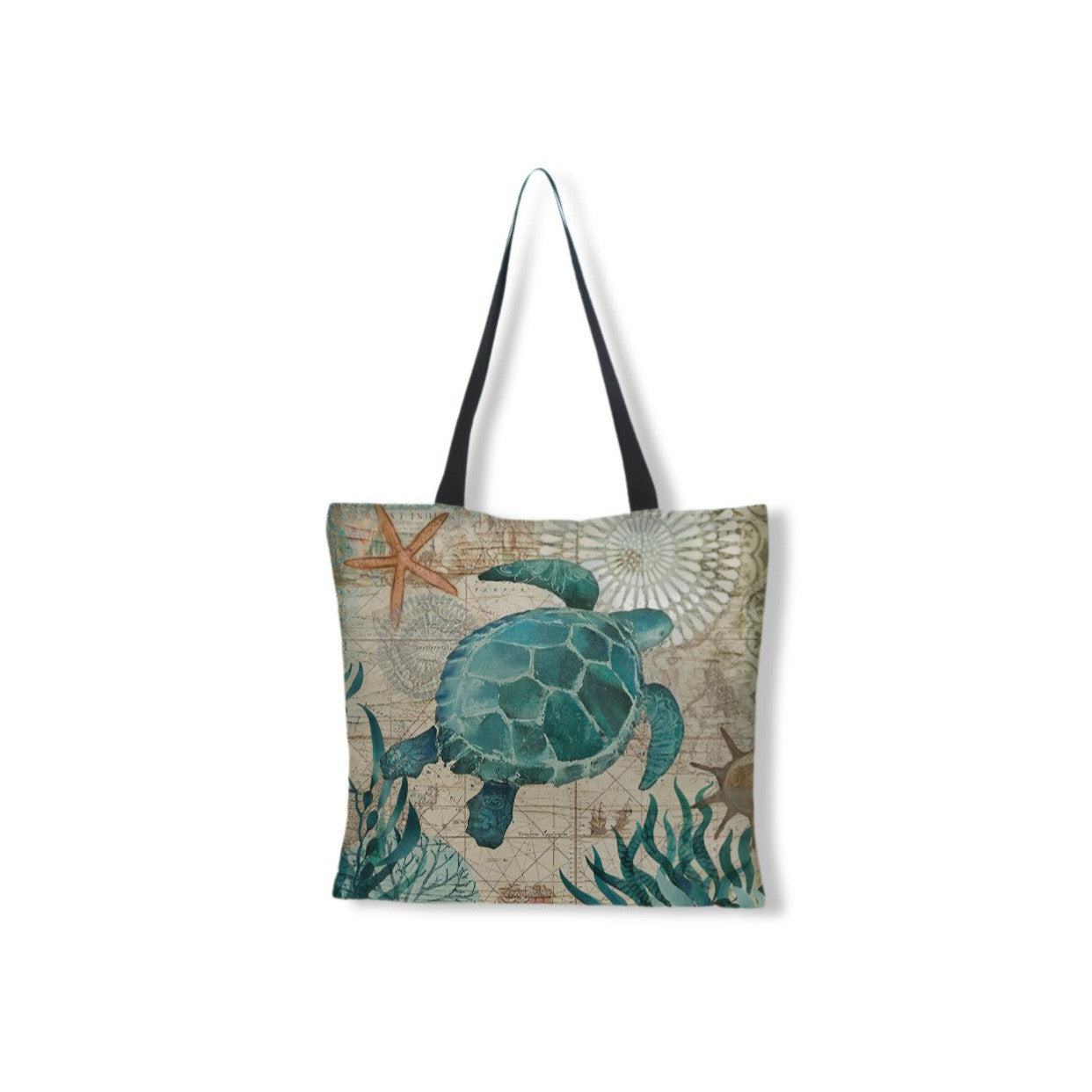 Borsa da spiaggia in lino con stampa sull'oceano - - shopper bags tote bag - Concept Palermo