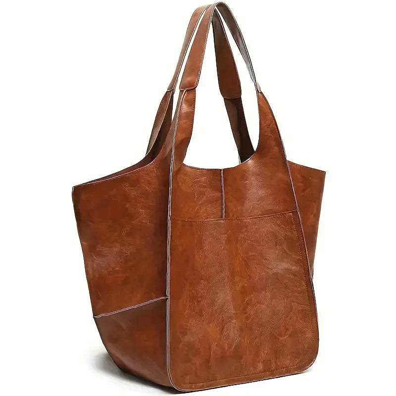 Borsa a spalla Marianne | Borsa tote grande in morbida pelle PU - Giallo-marrone - feed-agegroup-adult feed-cond-new feed-gender-female feed-gpc-166 feed-sizetype-regular women bags - Concept Palermo