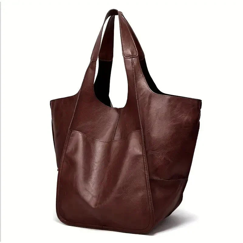 Borsa a spalla Marianne | Borsa tote grande in morbida pelle PU - Cachi scuro - feed-agegroup-adult feed-cond-new feed-gender-female feed-gpc-166 feed-sizetype-regular women bags - Concept Palermo