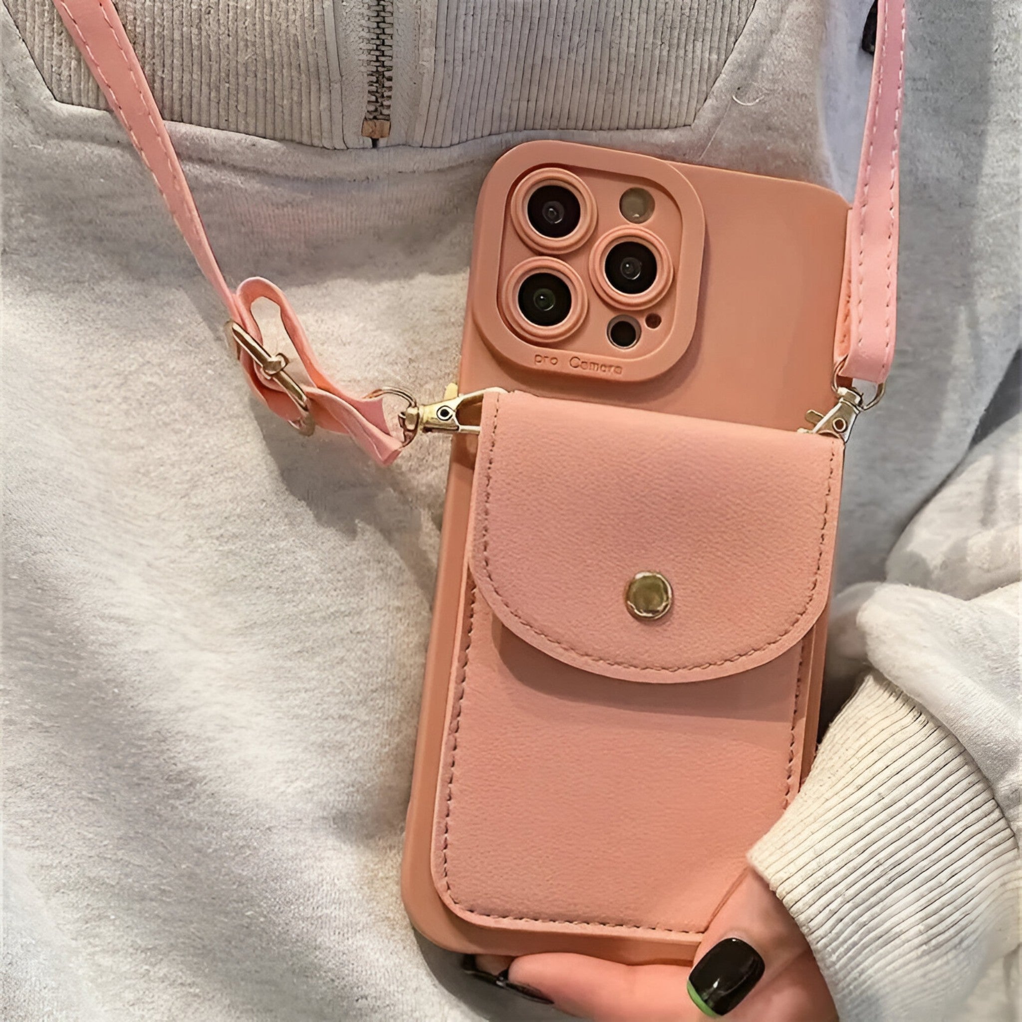 Custodia per Telefono Marissa | Portafoglio a tracolla con cinghia - Rosa - Fashion Phone Case iPhone case phone wallet - Concept Palermo