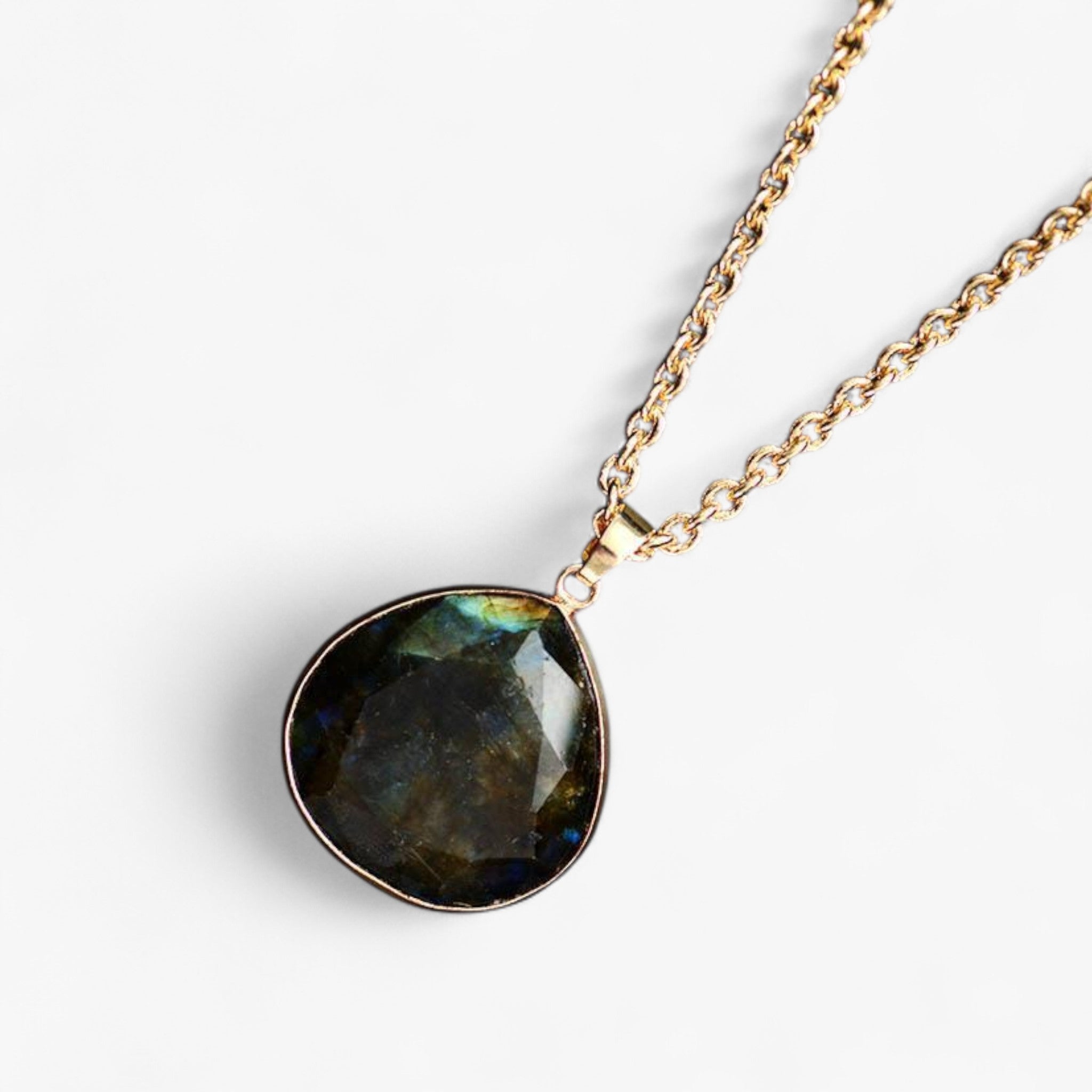 Collana in oro con labradorite naturale - - Chains Necklaces NECKLACES Necklaces for Women - Concept Palermo