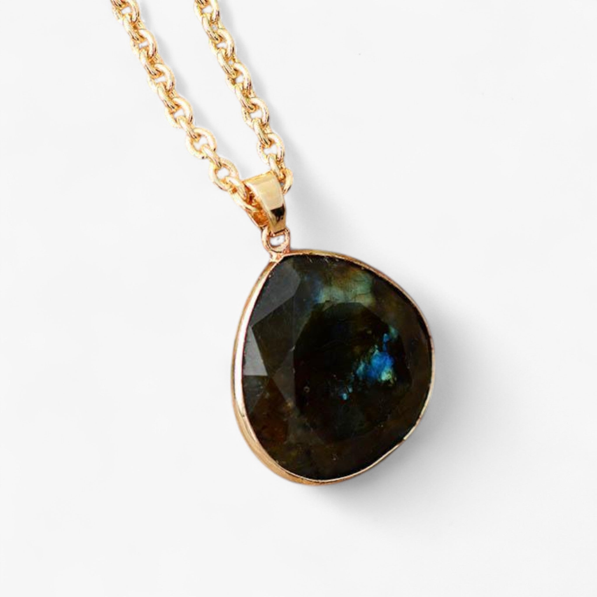 Collana in oro con labradorite naturale - - Chains Necklaces NECKLACES Necklaces for Women - Concept Palermo