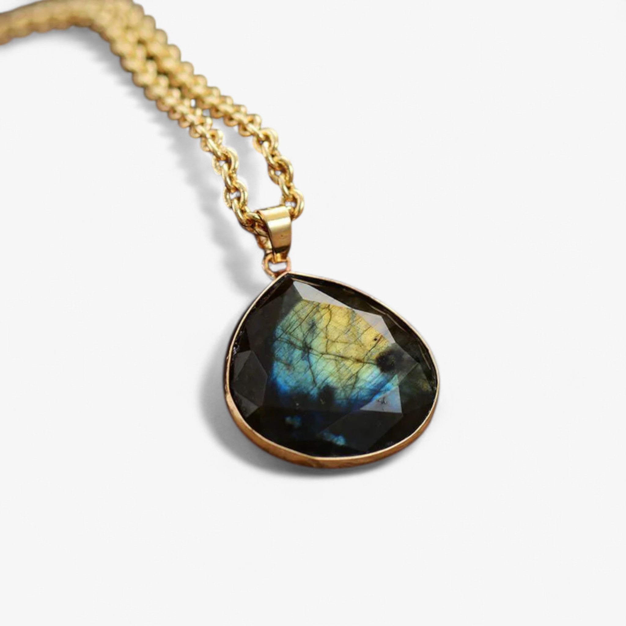 Collana in oro con labradorite naturale - - Chains Necklaces NECKLACES Necklaces for Women - Concept Palermo