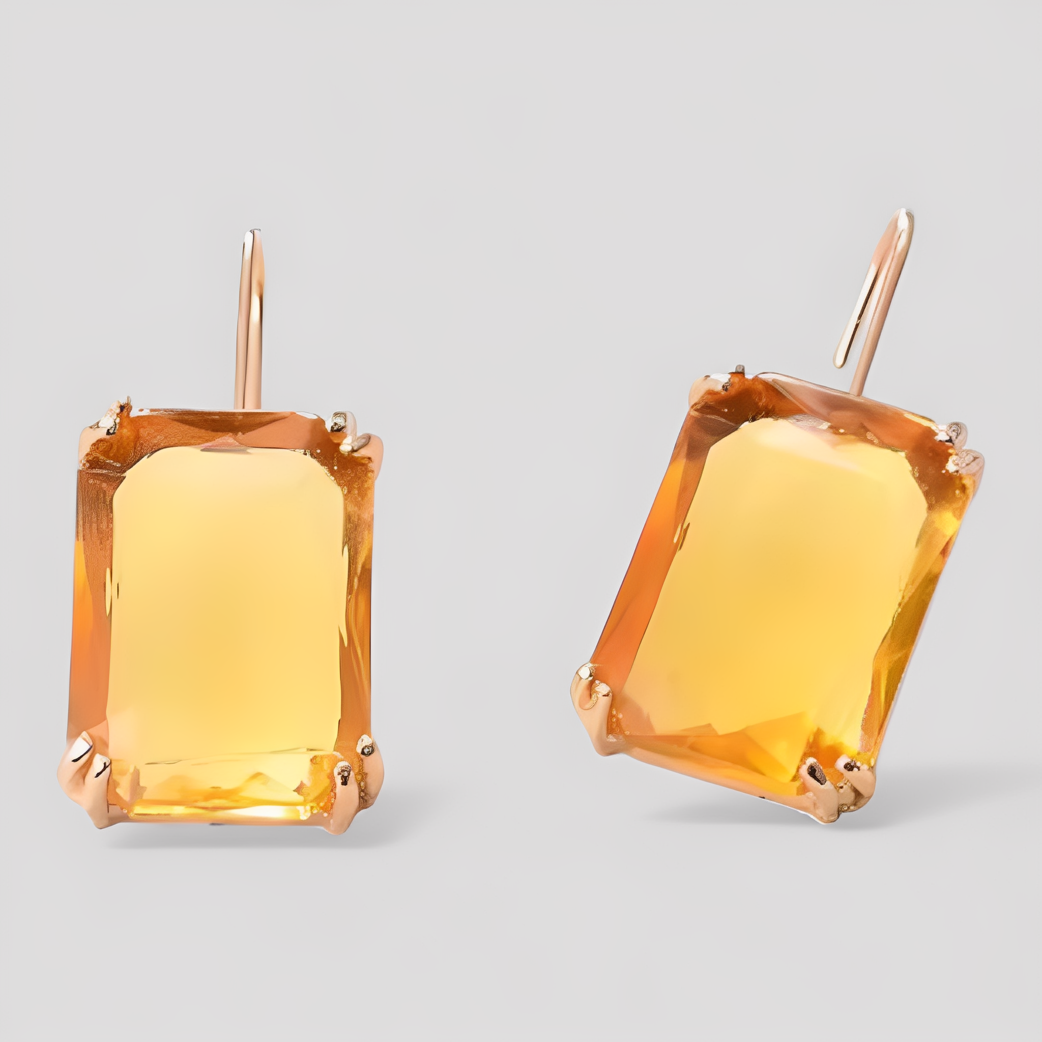 Amelia | Orecchini a Pendente in Topazio Blu – Oro e Argento Sfolgorante - Citrino dorato - Accessories Jewelry EARRINGS - Concept Palermo