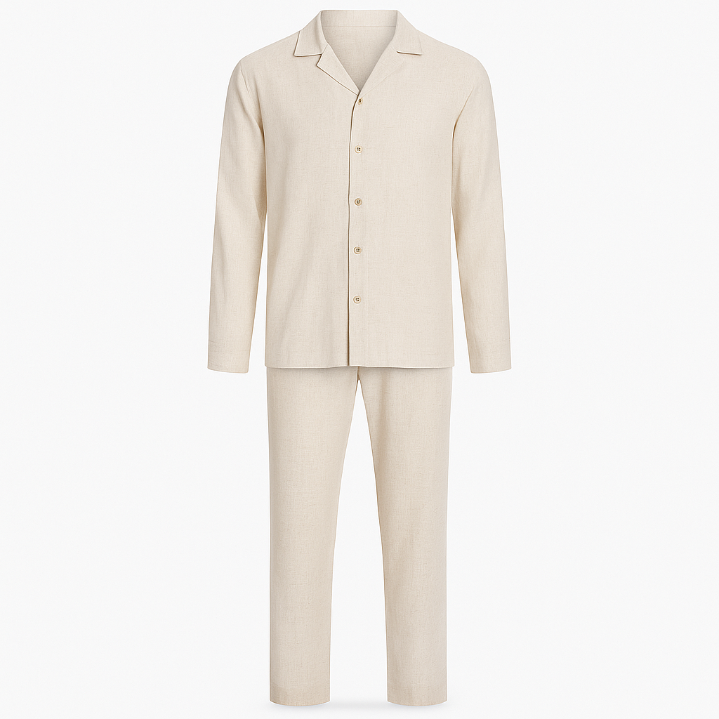 Marty | Pantaloni Lino Uomo Eleganti Estivi Set - Khaki - abbigliamento estivo abbigliamento sostenibile cena elegante eco-consapevole lino europeo moda maschile set di lino uomo set elegante stile moderno - Concept Palermo