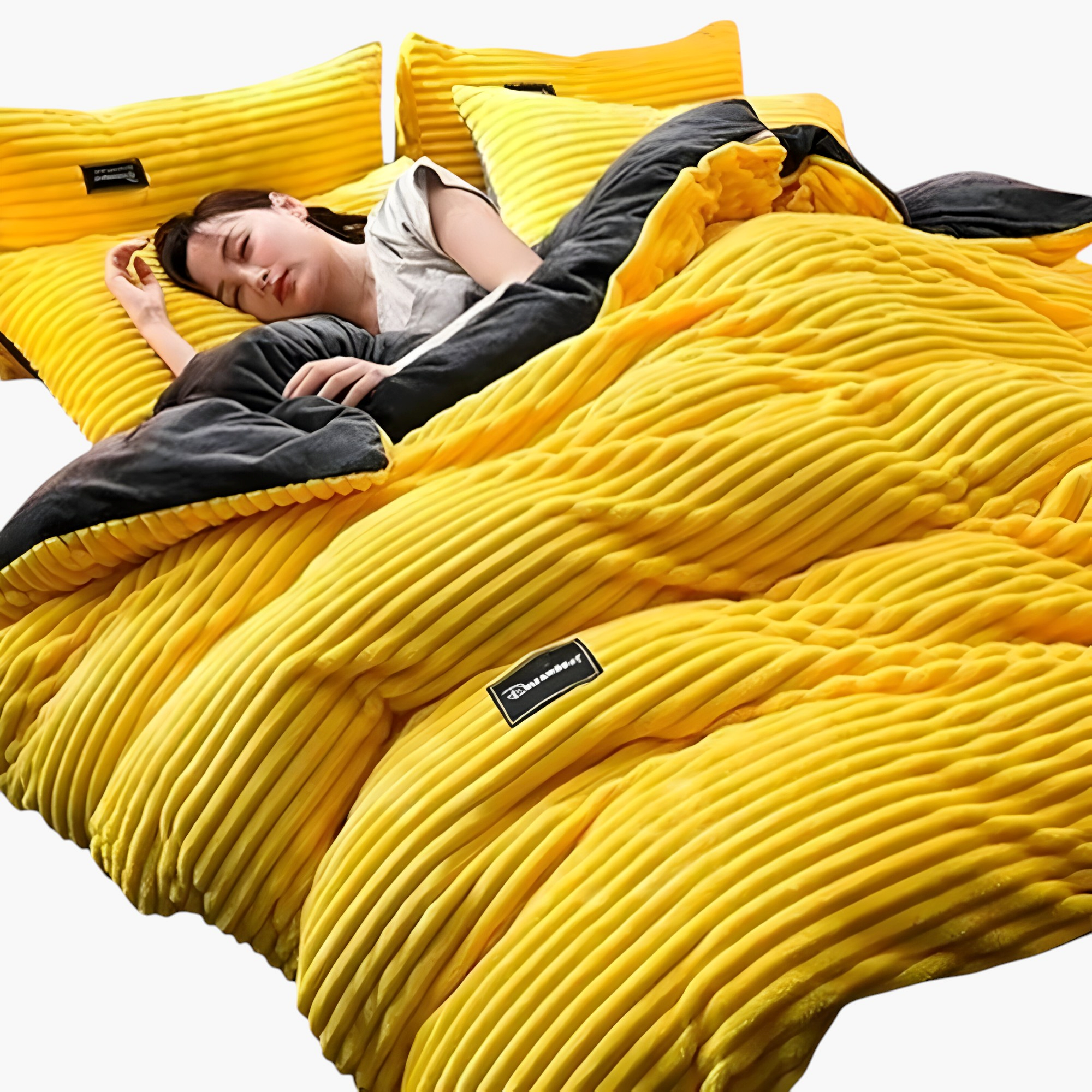 Guiseppe | Piumone Matrimoniale Invernale Extra Caldo - Giallo - piumone comfort piumone di alta qualità piumone elegante piumone extra caldo piumone in velluto piumone invernale piumone king size piumone lavabile in lavatrice piumone matrimoniale piumone per camera da letto - Concept Palermo