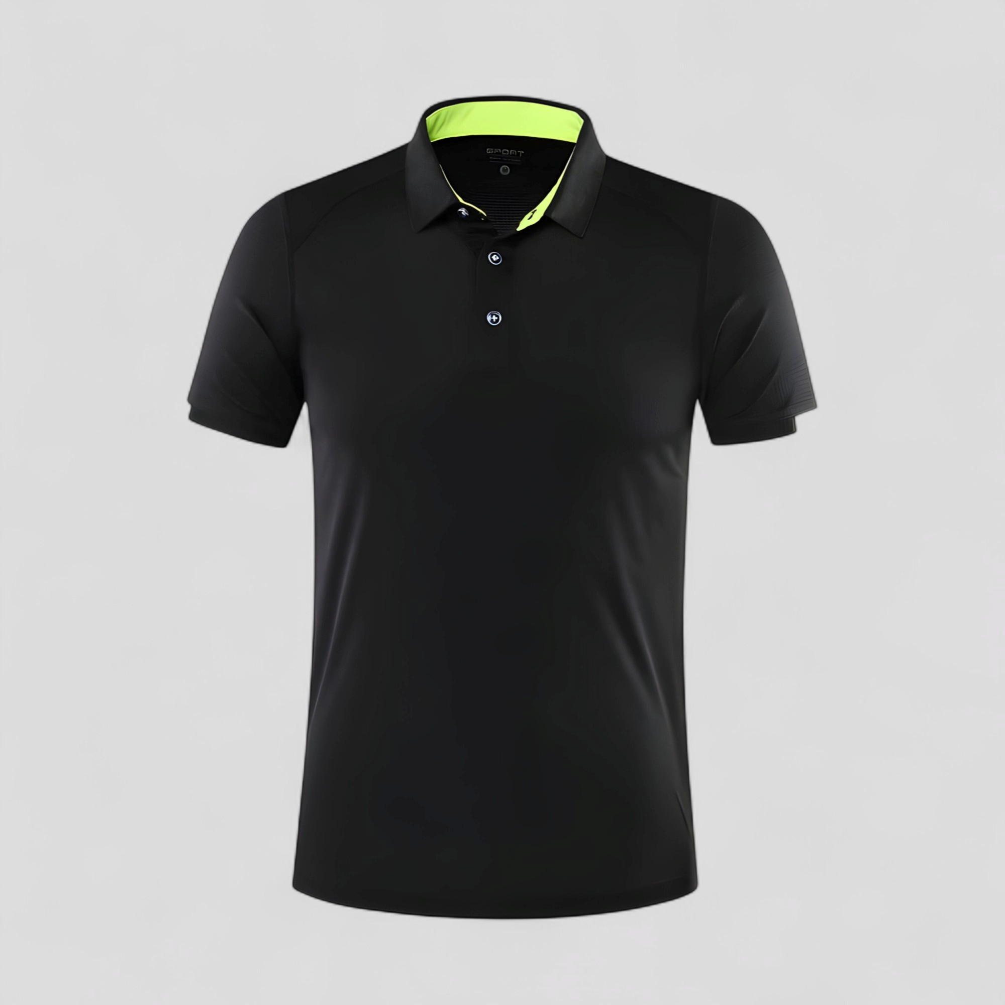 Gino | Polo Uomo Manica Corte Traspirante Sportiva - Nero - abbigliamento sportivo maglietta sportiva polo 8 colori polo asciugatura rapida polo golf polo maniche corte polo taglie forti polo traspirante polo uomo tshirt elegante - Concept Palermo