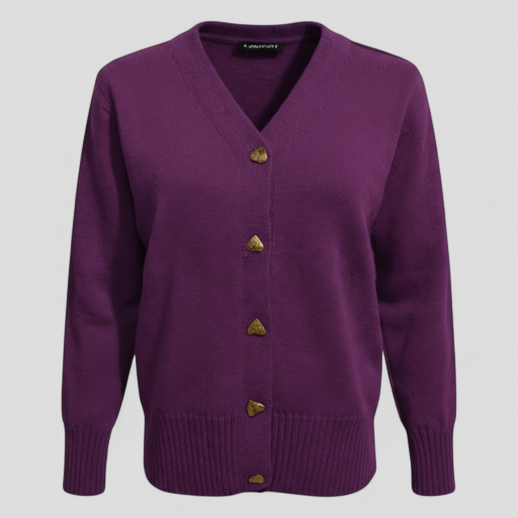 Doretta | Pullover Donna in Lana Pura con Bottoni - Porpora - abbigliamento donna bottoni casual comfort H-line inverno lana maniche lunghe pullover stile - Concept Palermo