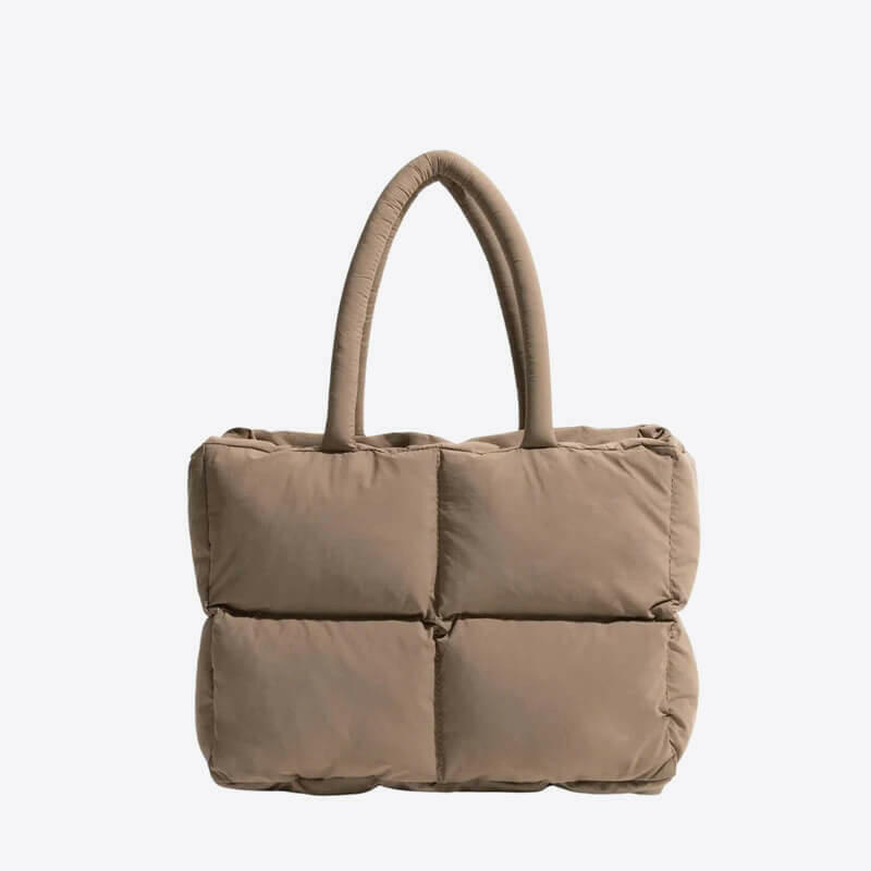 Elegante Borsa Tote Puffer Imbottita | Stile di Stoccaggio Elegante - Protegge I Vostri Oggetti Con Comfort e Sicurezza - Khaki - Bags handbags women bags Women's handbags - Concept Palermo