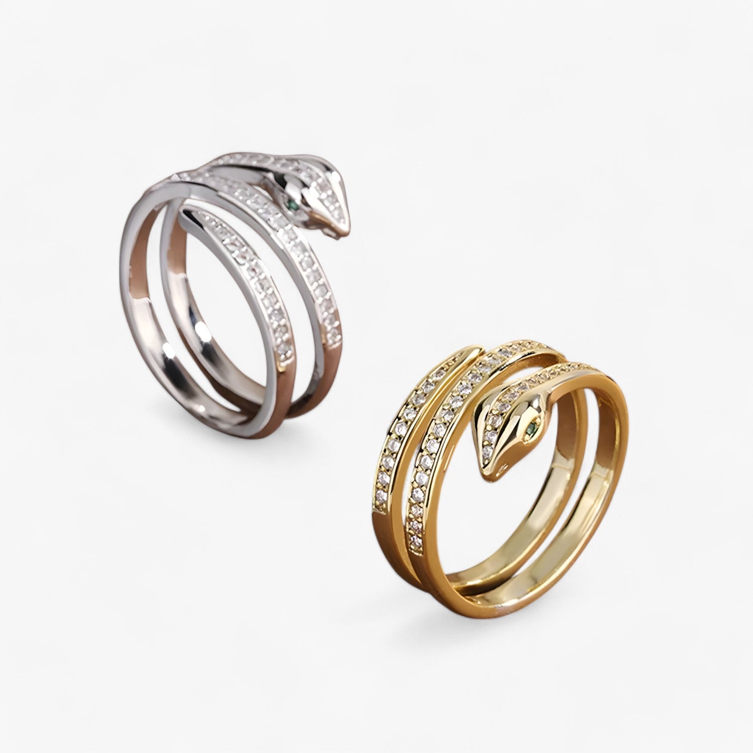 Eleanor | Anello slangiforme con zirconia – Anello in rame regolabile per donne - - Accessories Jewelry Rings womens ring - Concept Palermo