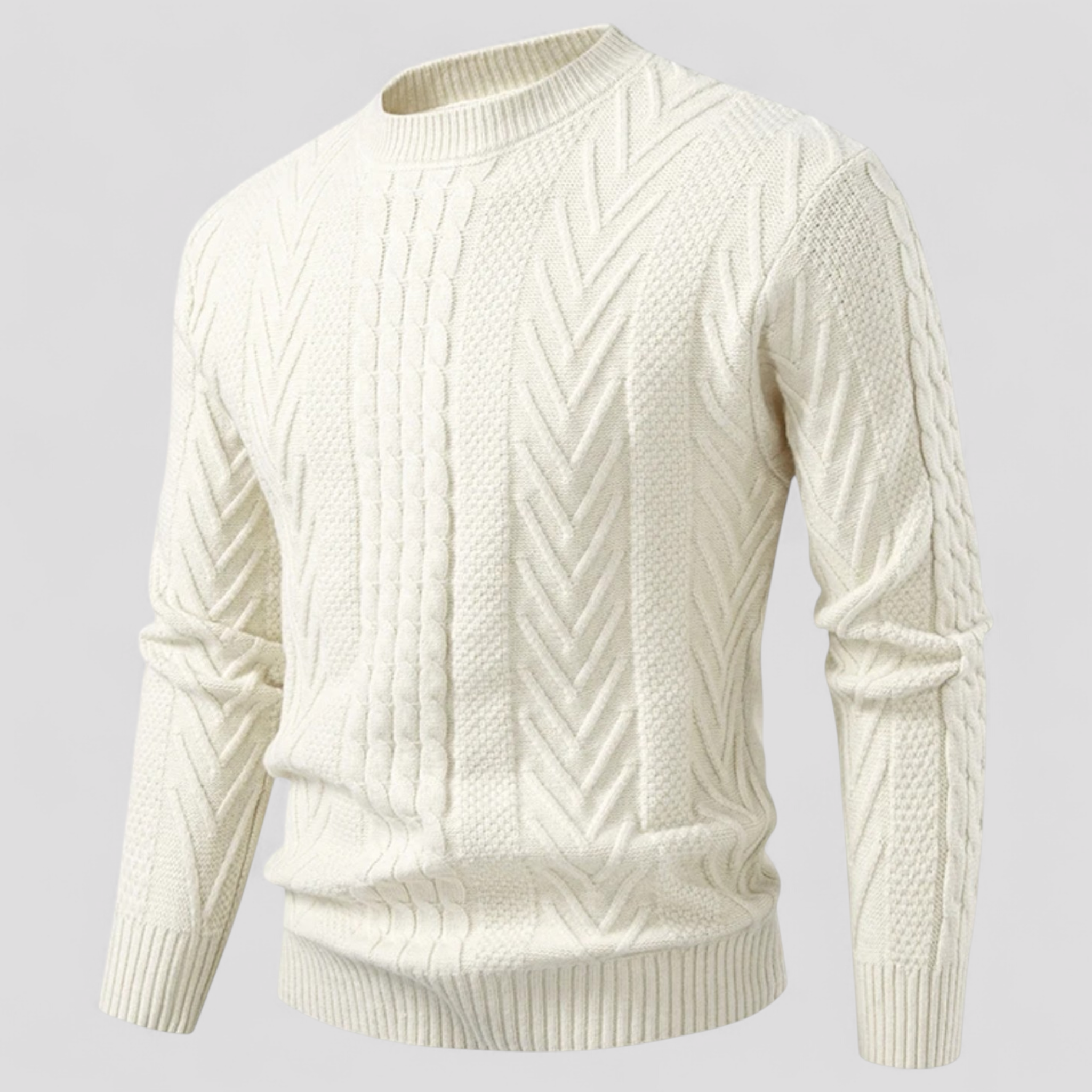 Zander | Maglione da uomo slim fit, luminoso e caldo per l'autunno/inverno - bianco - Sweater sweater men sweaters - Concept Palermo