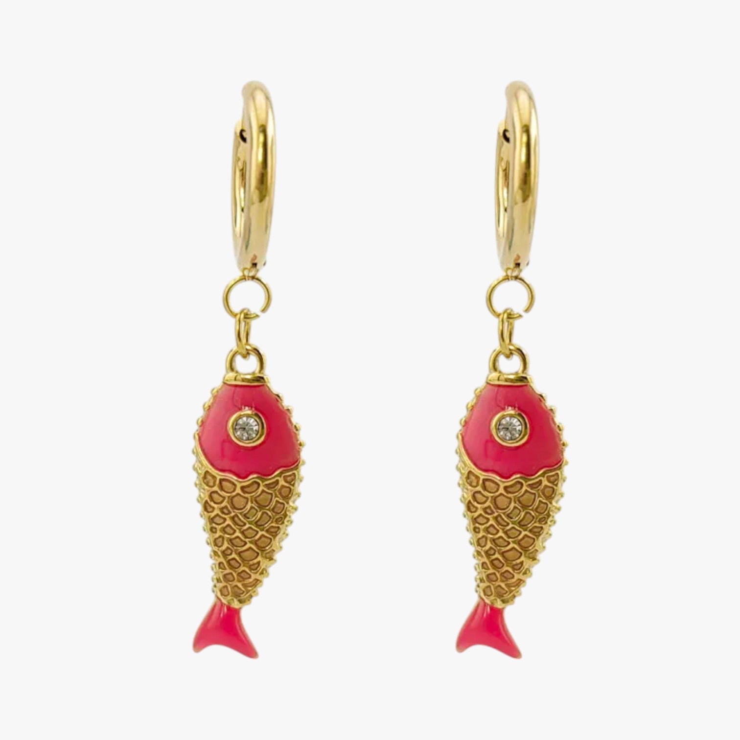 Irene | Orecchini koi estivi in acciaio colorato - Rosa - EARRINGS Earrings for Women Girls womens earring - Concept Palermo