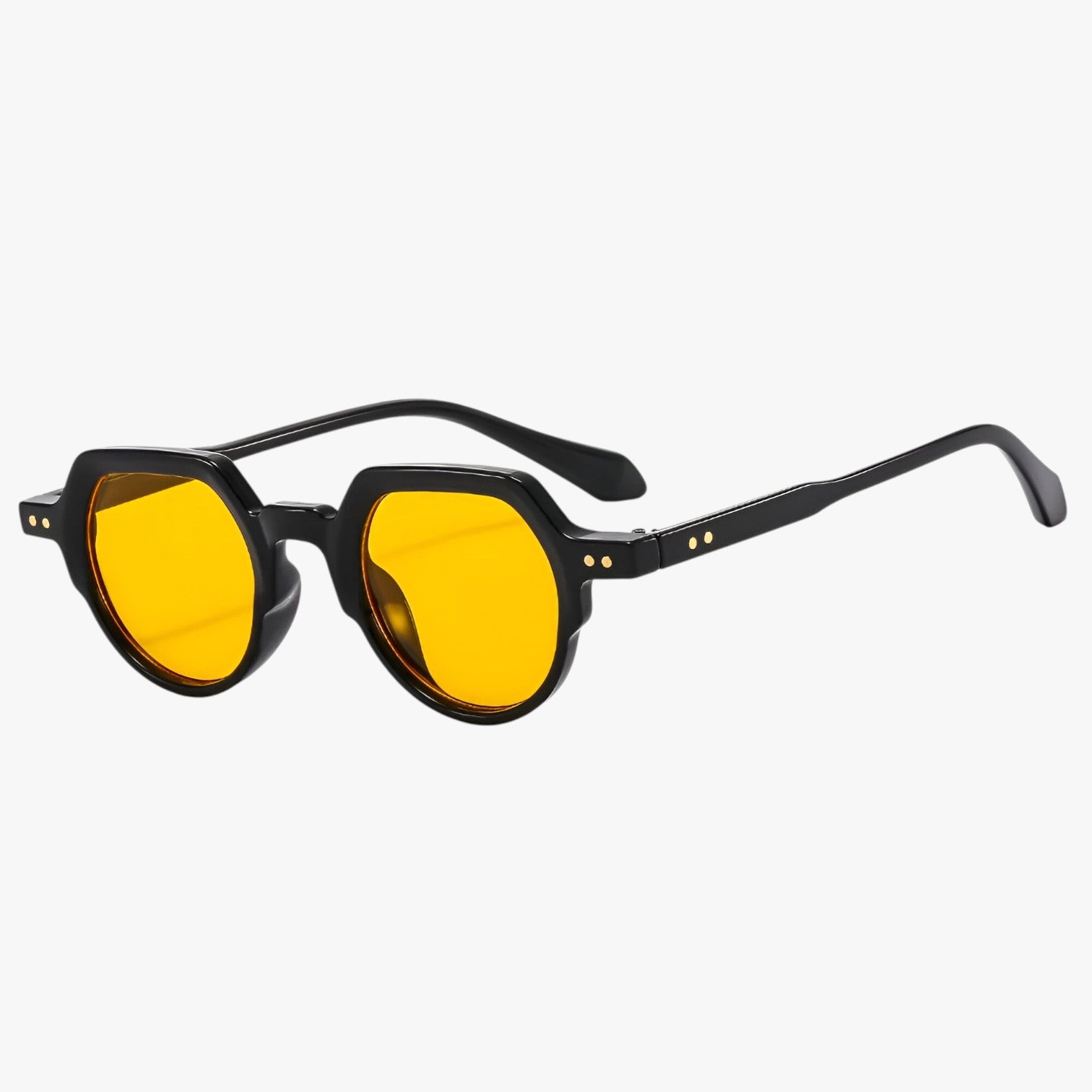 Eden | Occhiali da Sole Punk UV400 Design Irregolare Retrò con Lenti Oceaniche - nero giallo come in foto - Fashion Sunglasses sun glasses Sunglasses - Concept Palermo