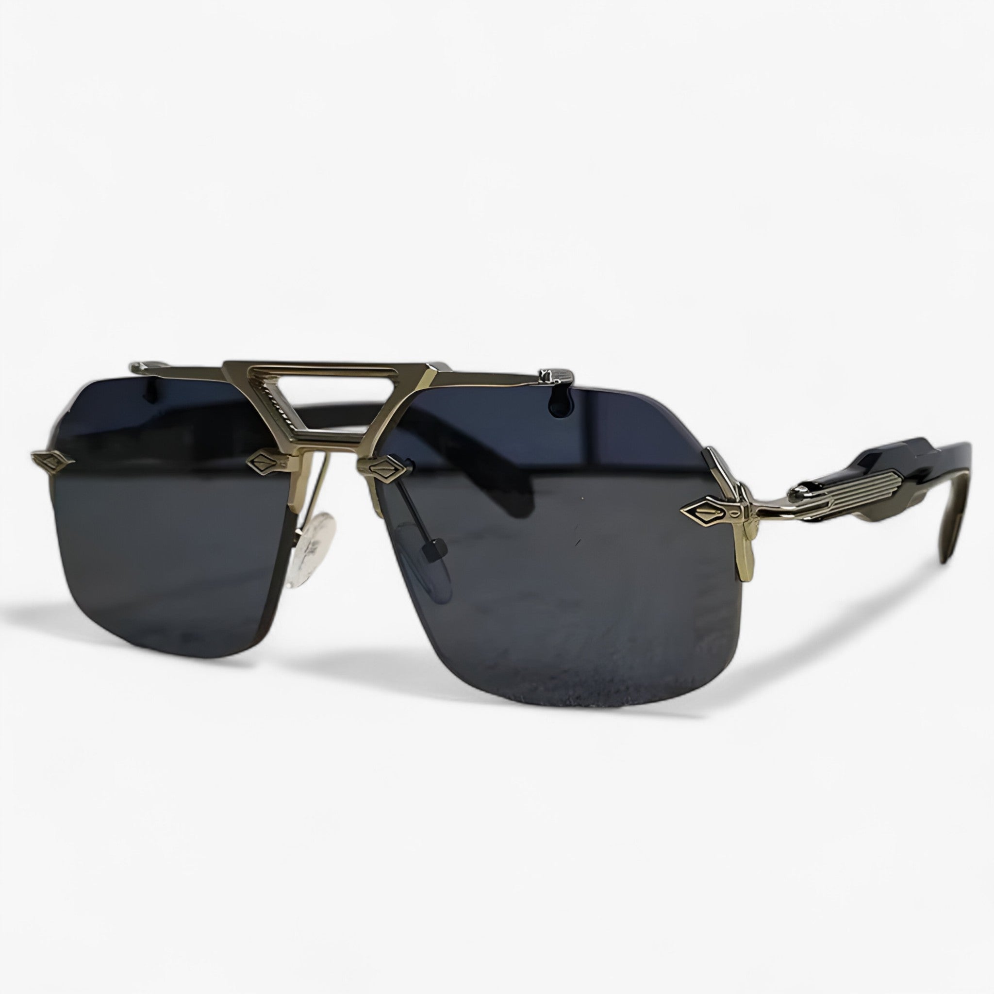 Tabb | Occhiali da sole oversize punk senza montatura in metallo - Grigio argento - Fashion Sunglasses men sunglasses polarized mens sunglasses Polarized man sunglasses Sunglasses sunglasses polarized men - Concept Palermo