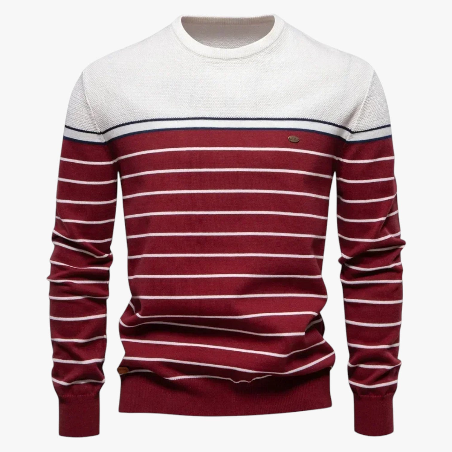 Calvin | Maglione autunnale a righe premium Caldo, elastico e dallo stile impeccabile - Bianco - Sweater sweater men sweaters - Concept Palermo