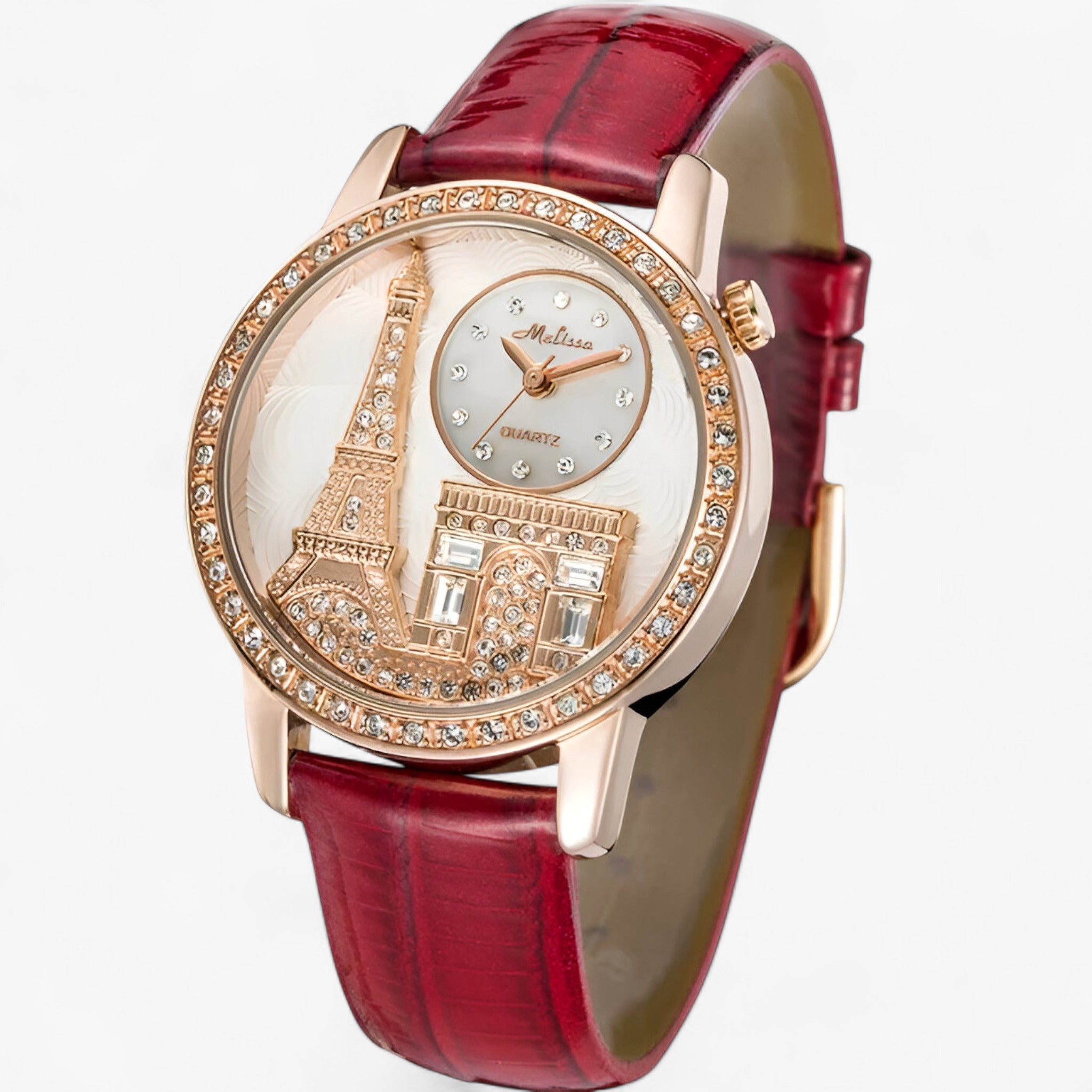 Nessa | Orologio da donna al quarzo impermeabile con cinturino in pelle e Torre Eiffel - - female watch watch for women - Concept Palermo
