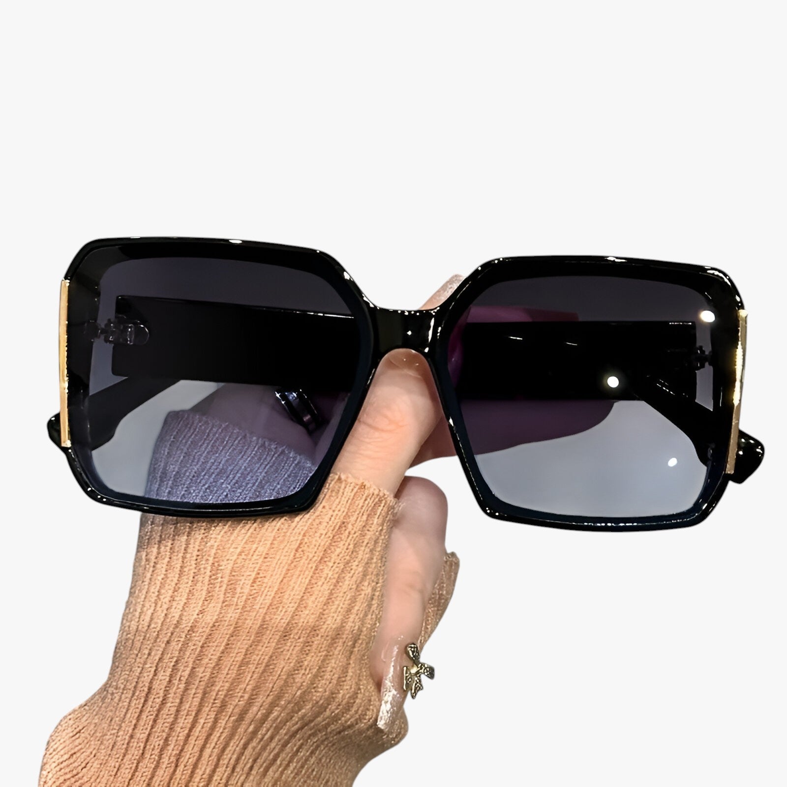 Lainey | Occhiali da sole oversize con lenti sfumate per look estivi alla moda - Nero Blu - Fashion Sunglasses Sunglasses - Concept Palermo