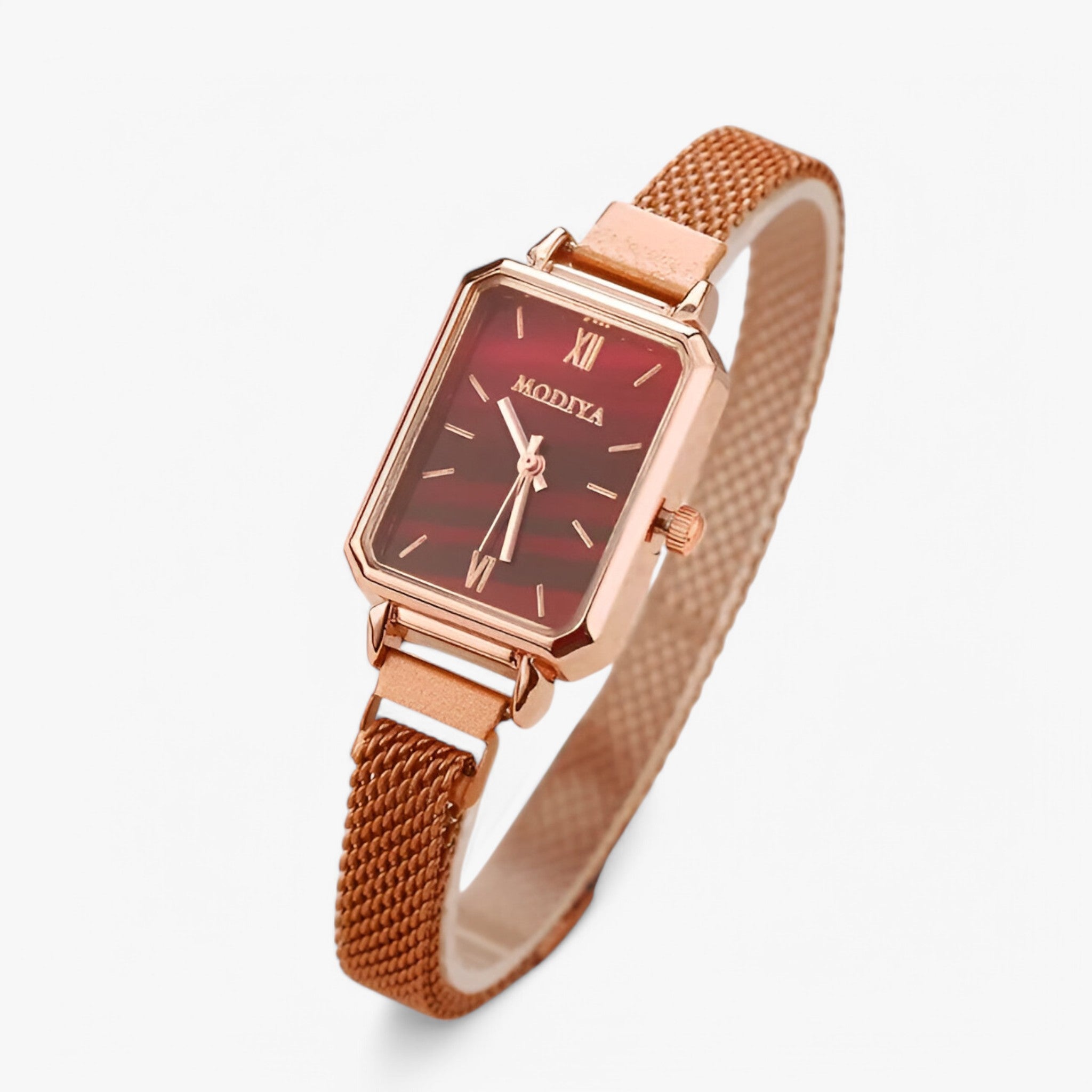 Sabrina | Orologio da donna quadrato con quadrante verde e cinturino magnetico - Rossa - female watch watch for women - Concept Palermo