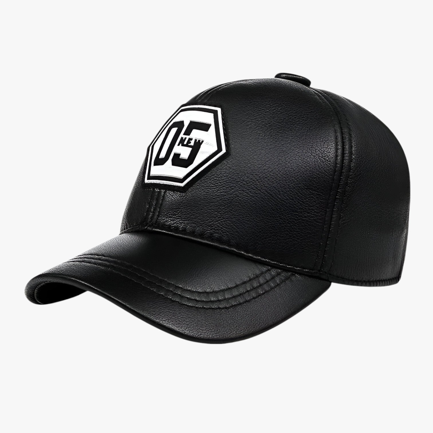 Alessandro | Cappello in pelle rossa – Protezione solare con design ricamato - Nero 55-58 cm regolabile - Baseball caps caps mens accessory - Concept Palermo