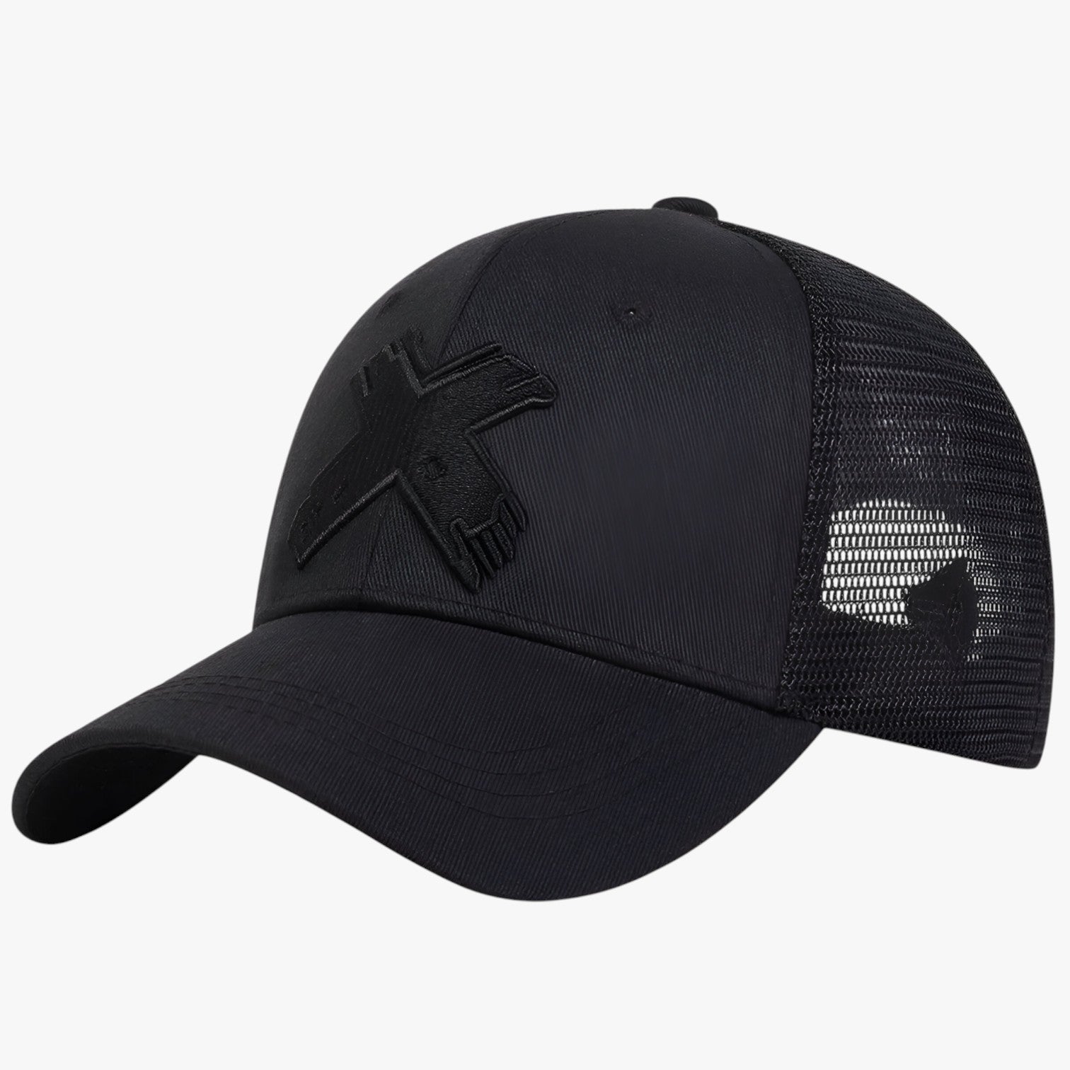 David | Berretto estivo con rete e ricamo X - nero - Baseball caps caps mens cap - Concept Palermo