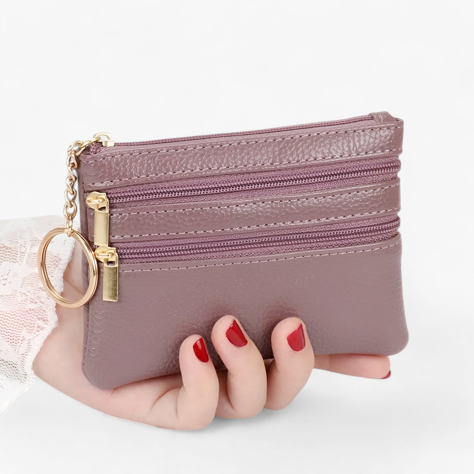 Jackie | Portafoglio Donna 3 Zip – Stile e Praticità - viola scuro - wallet womens wallet - Concept Palermo