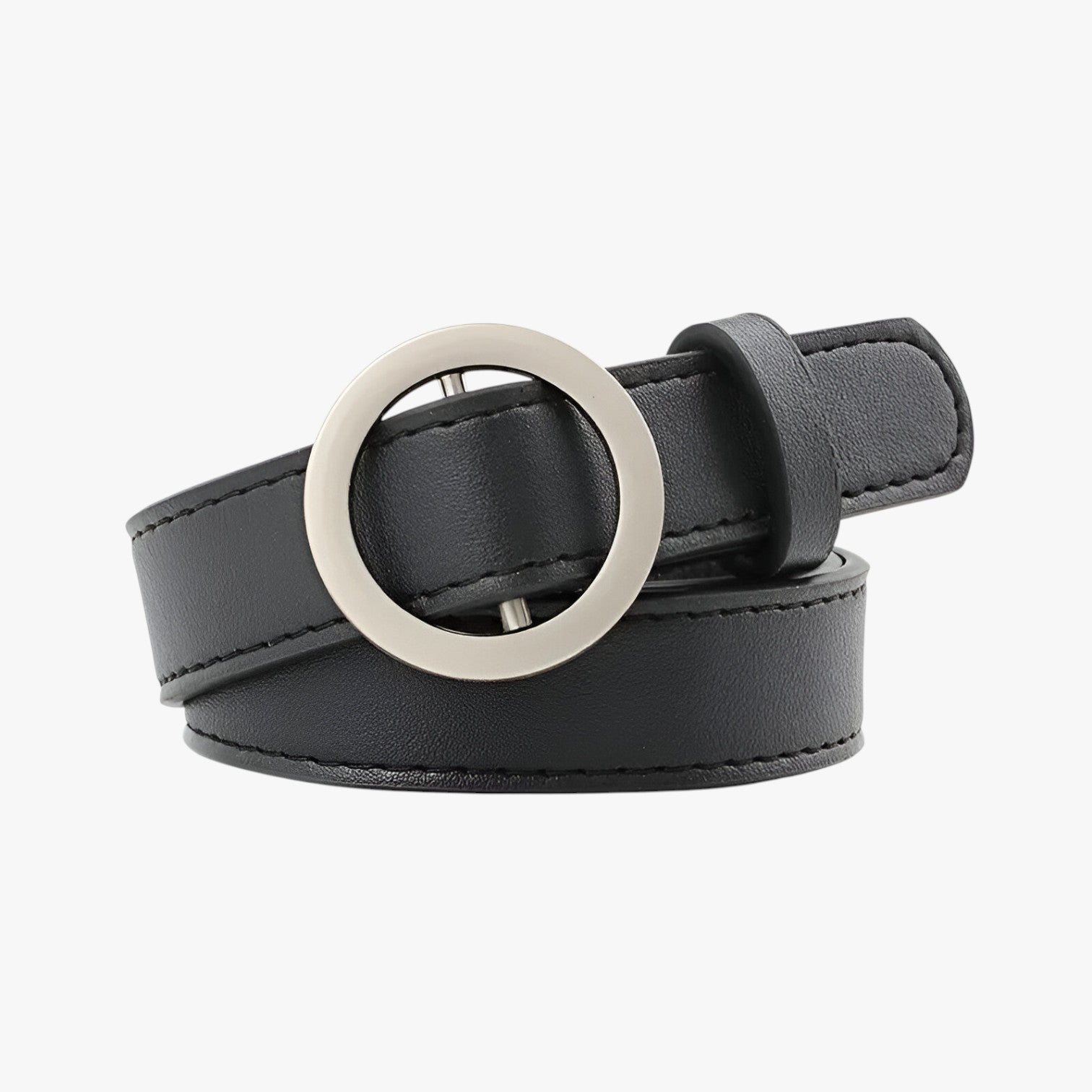Kali | Cintura sottile e versatile per ogni look - nero Non poroso Fibbia rotonda 2.3x105 - Belts waist belt for women Womens belt - Concept Palermo