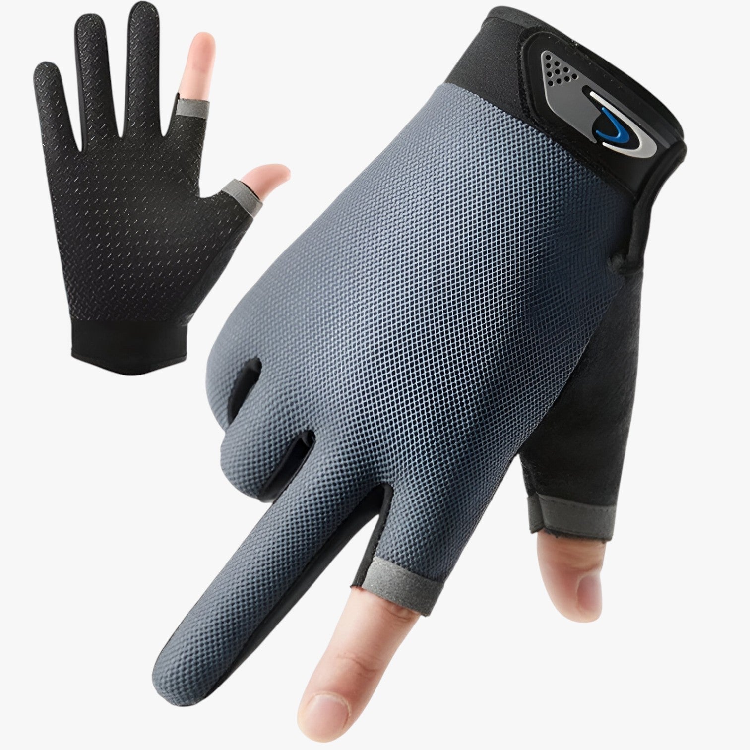 Lenard | Guanti antiscivolo con dita per il taglio per presa e comfort - Grigio - gloves mens accessory - Concept Palermo