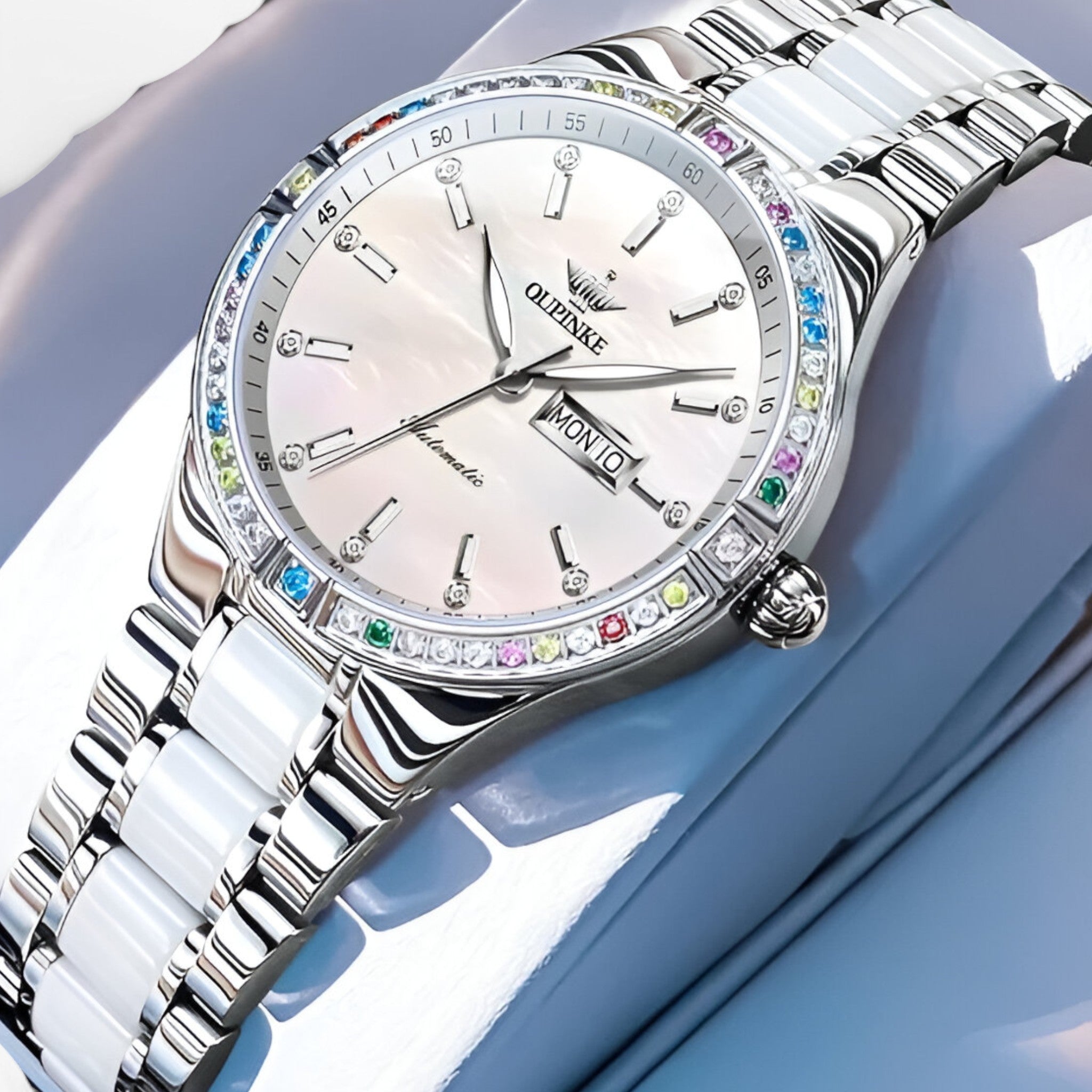 Amara | Orologio automatico da donna di lusso con movimento meccanico - Bianca - female watch watch for women - Concept Palermo