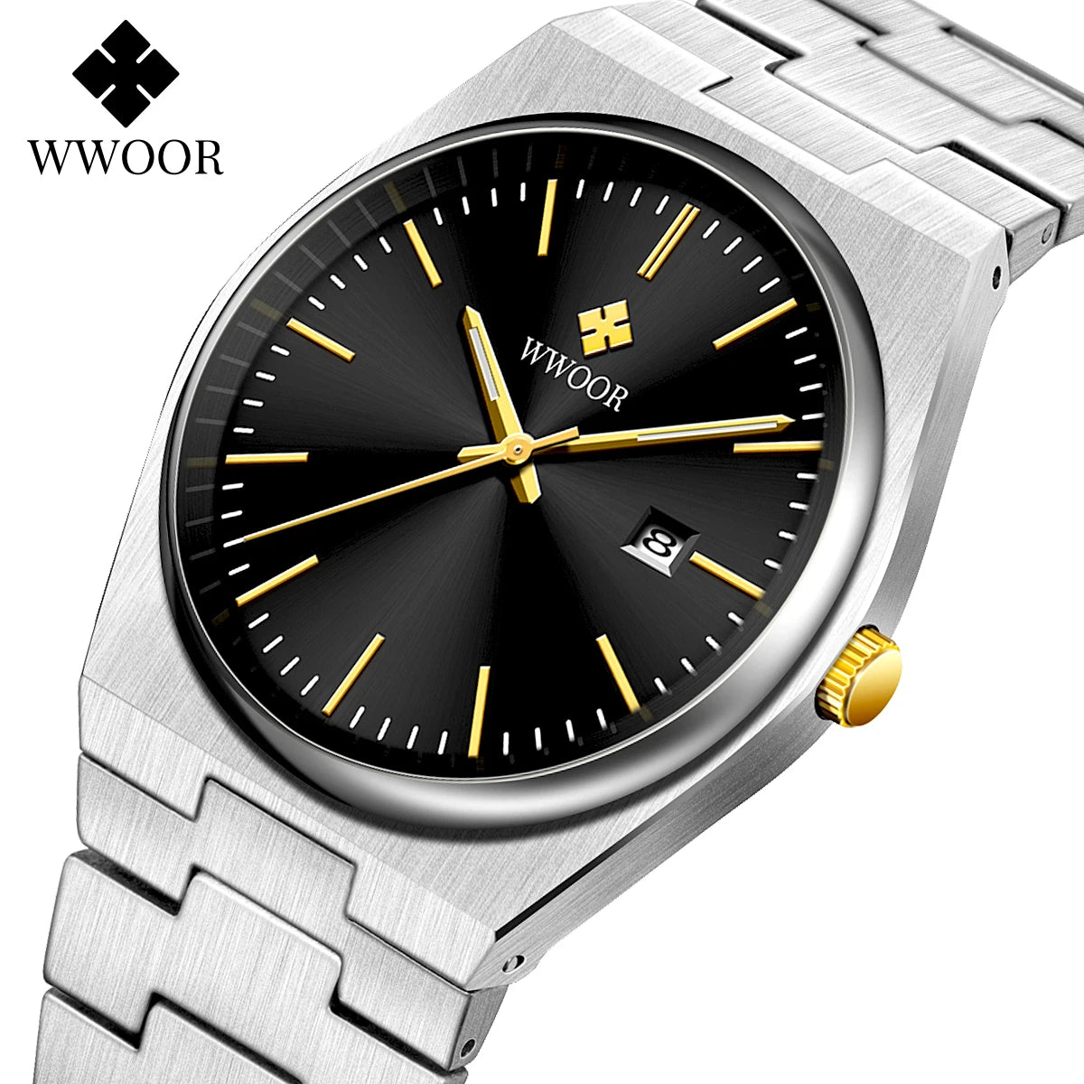 WWOOR Top Brand Luxury VJ32 Quartz Movement Watch for Men 316L Stainless Steel Business Watch Waterproof Luminous Men's Watches - - - Concept Palermo