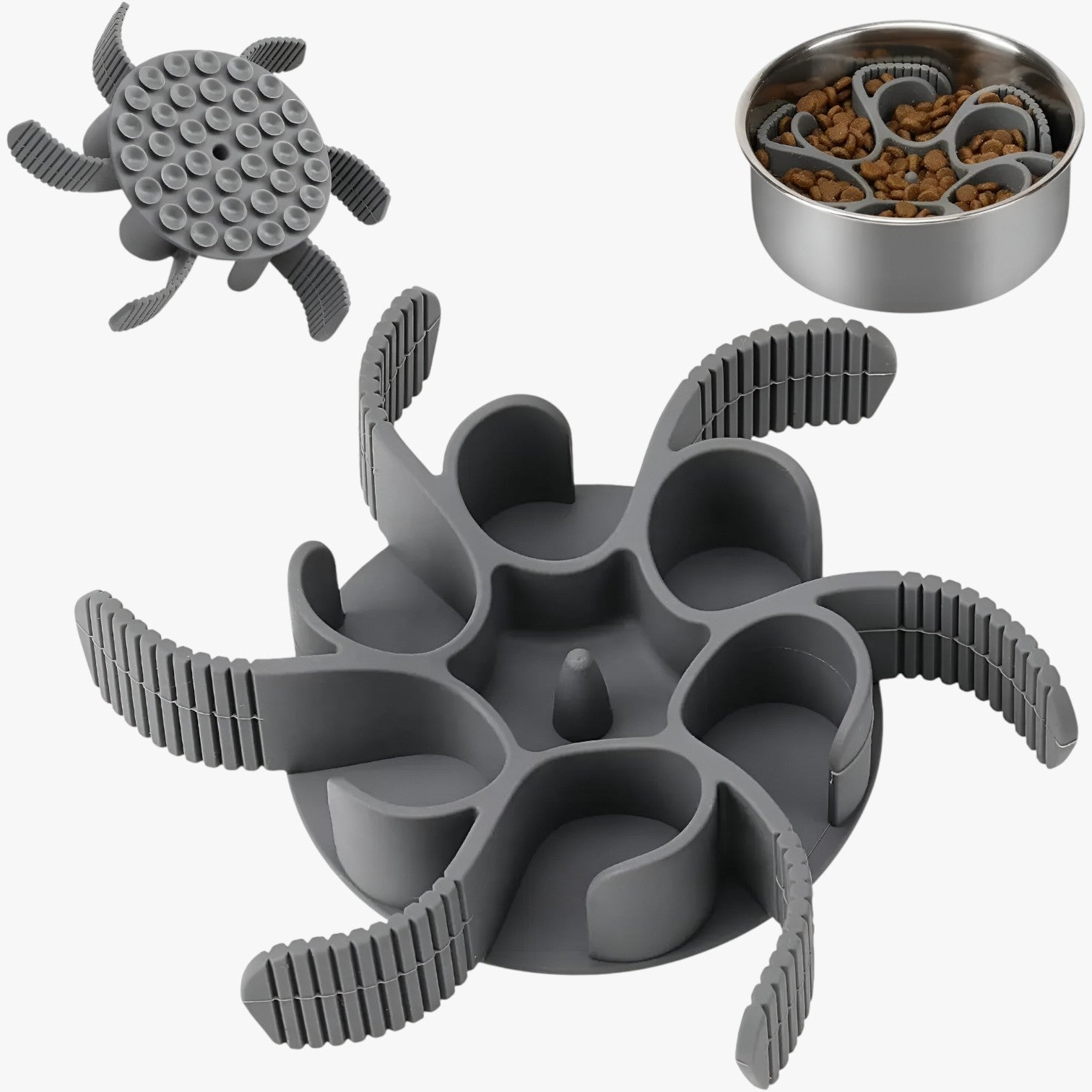 Alfie | Distributore di cibo in silicone per cani - Grigio scuro - animali domestici - Concept Palermo