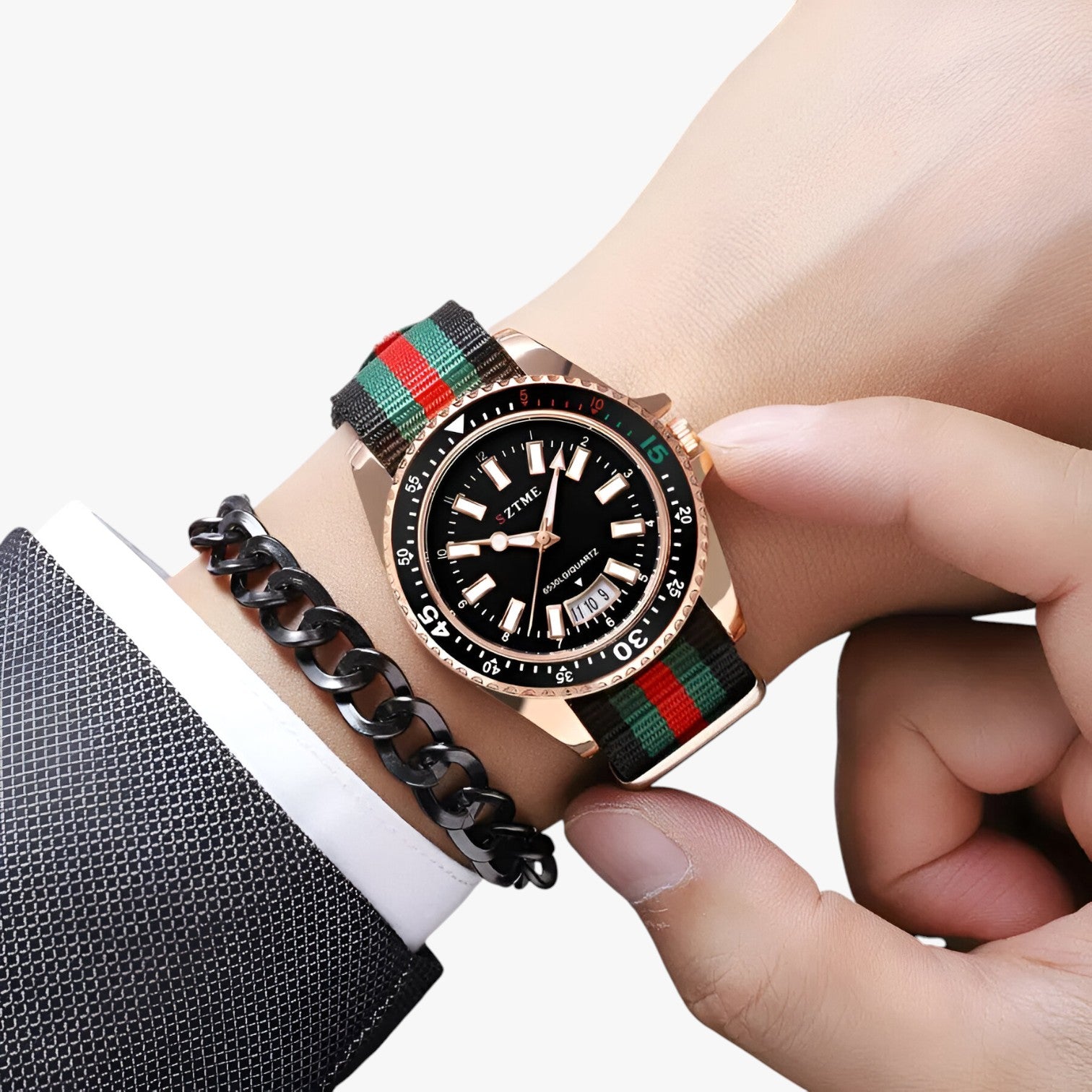 Lincoln | Elegante orologio con cinturino in nylon e luce notturna - - watch watch for men watches WATCHES FOR MEN - Concept Palermo