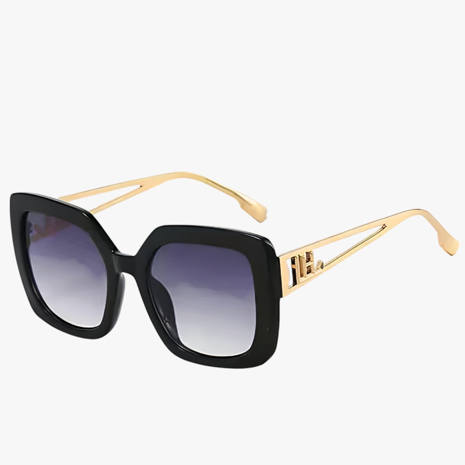 Ensley | Occhiali da sole vintage con montatura trasparente e lenti a gradiente di lusso - grigio doppio - Cat Eye Sunglasses Fashion Sunglasses polarized sunglasses women Sunglasses - Concept Palermo
