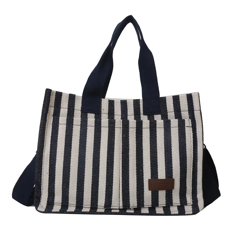 Aurora | Ampia borsa a tracolla in tela per il giorno e i viaggi - Blu - handbags Women's handbags - Concept Palermo
