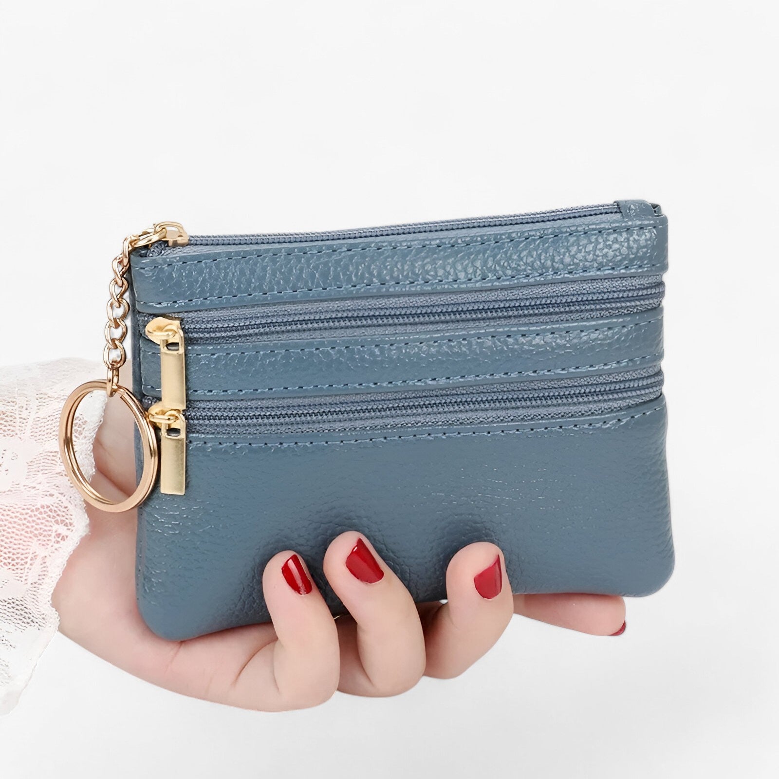 Jackie | Portafoglio Donna 3 Zip – Stile e Praticità - blu - wallet womens wallet - Concept Palermo