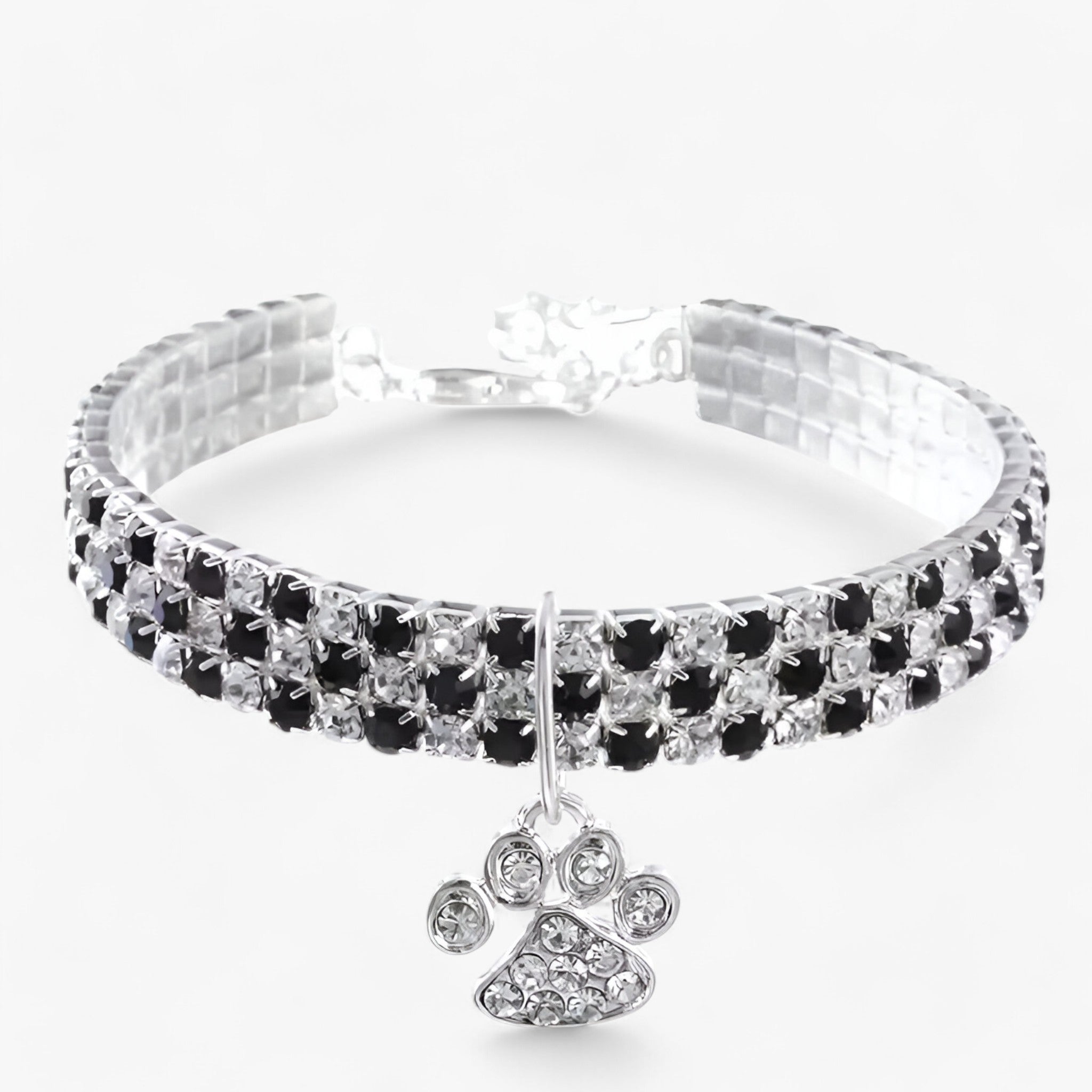 Luna | Collana di cristallo di lusso con pendant in diamante - Nero - - Concept Palermo