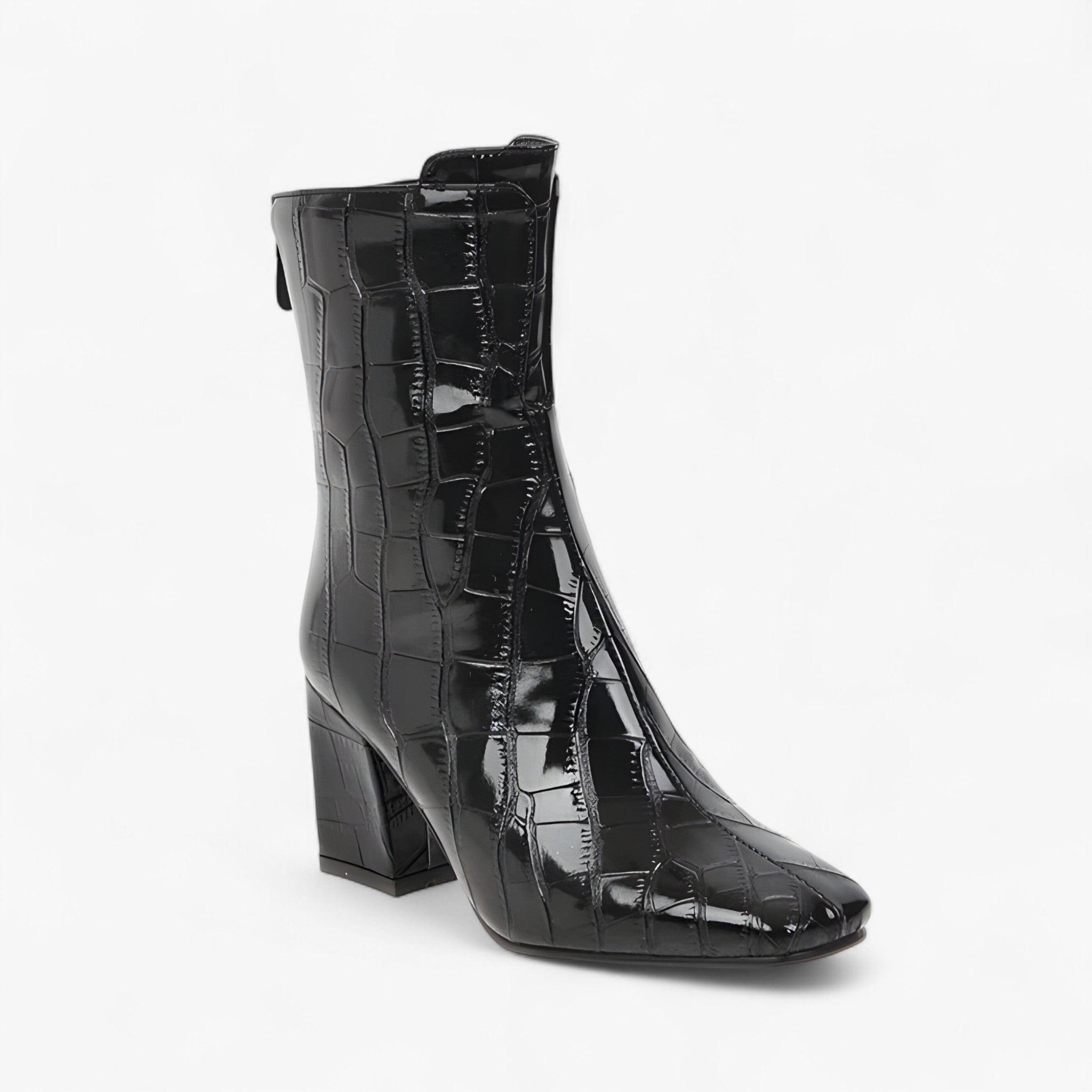 Charlotte | Stivaletti in pelle effetto coccodrillo lucido - Nera - BOOTS Boots & Shoes - Concept Palermo