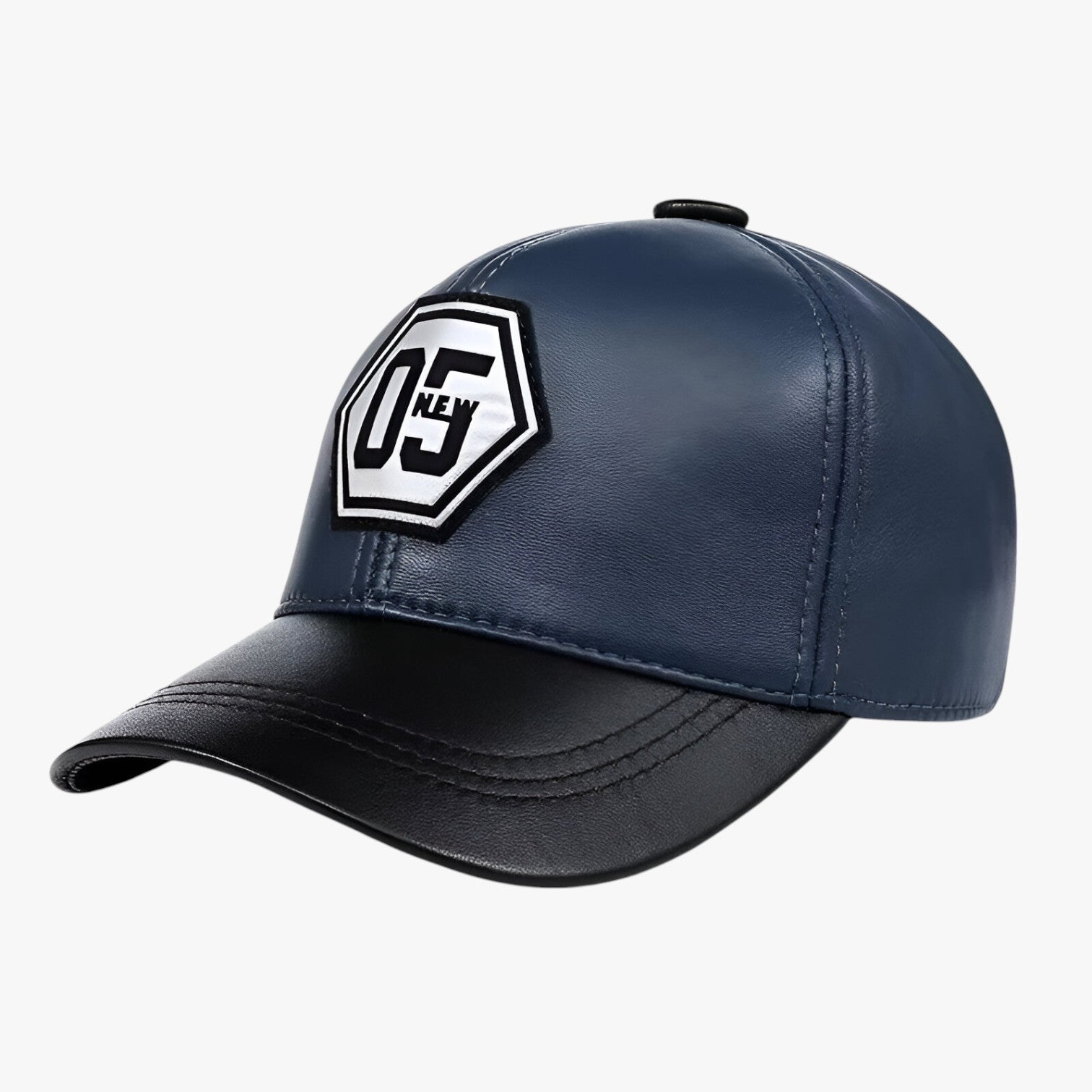 Alessandro | Cappello in pelle rossa – Protezione solare con design ricamato - Blu 55-58 cm regolabile - Baseball caps caps mens accessory - Concept Palermo