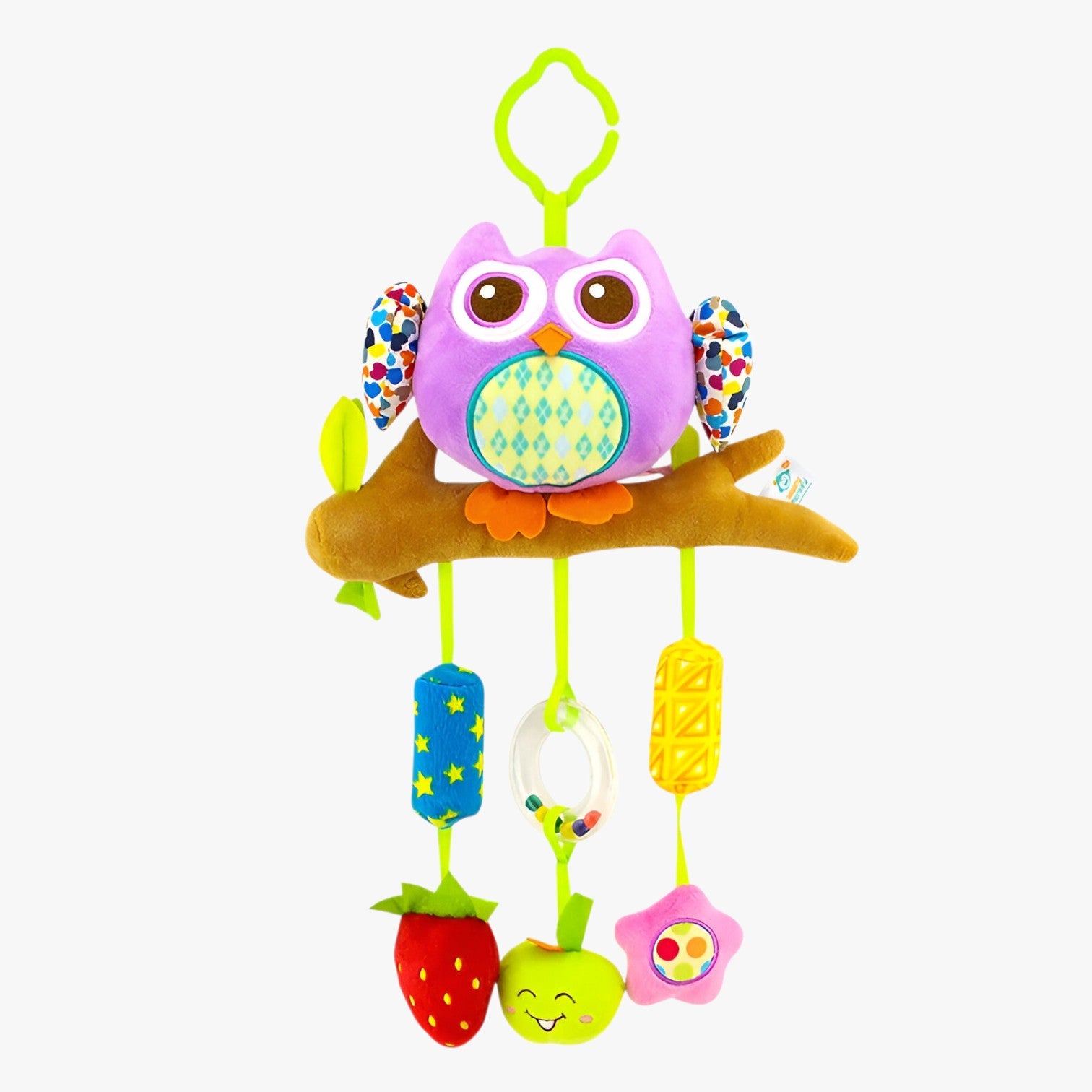 Jinx | Sonagli Morbidi da Passeggino per Sviluppo Sensoriale - Gufo-Porpluto - baby toys toys TOYS AND GAMES - Concept Palermo